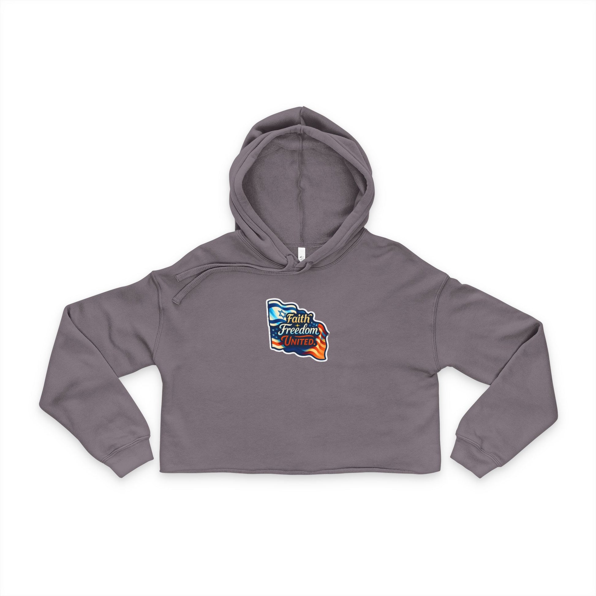 Faith Freedom United Women's Cropped Hoodie - American Zionist