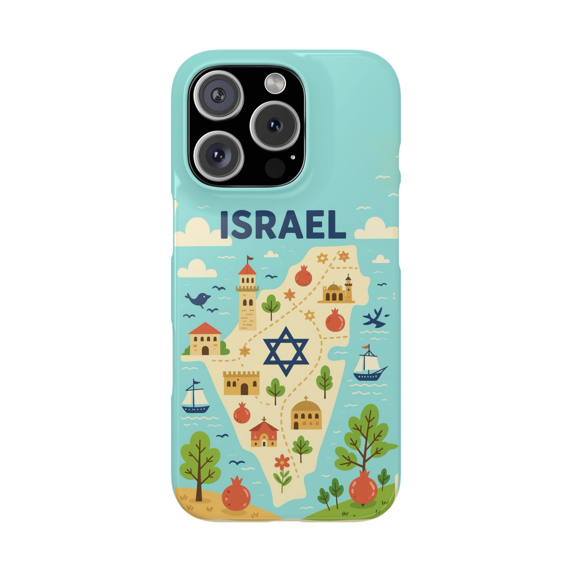 Map of Israel Slim Phone Cases - American Zionist
