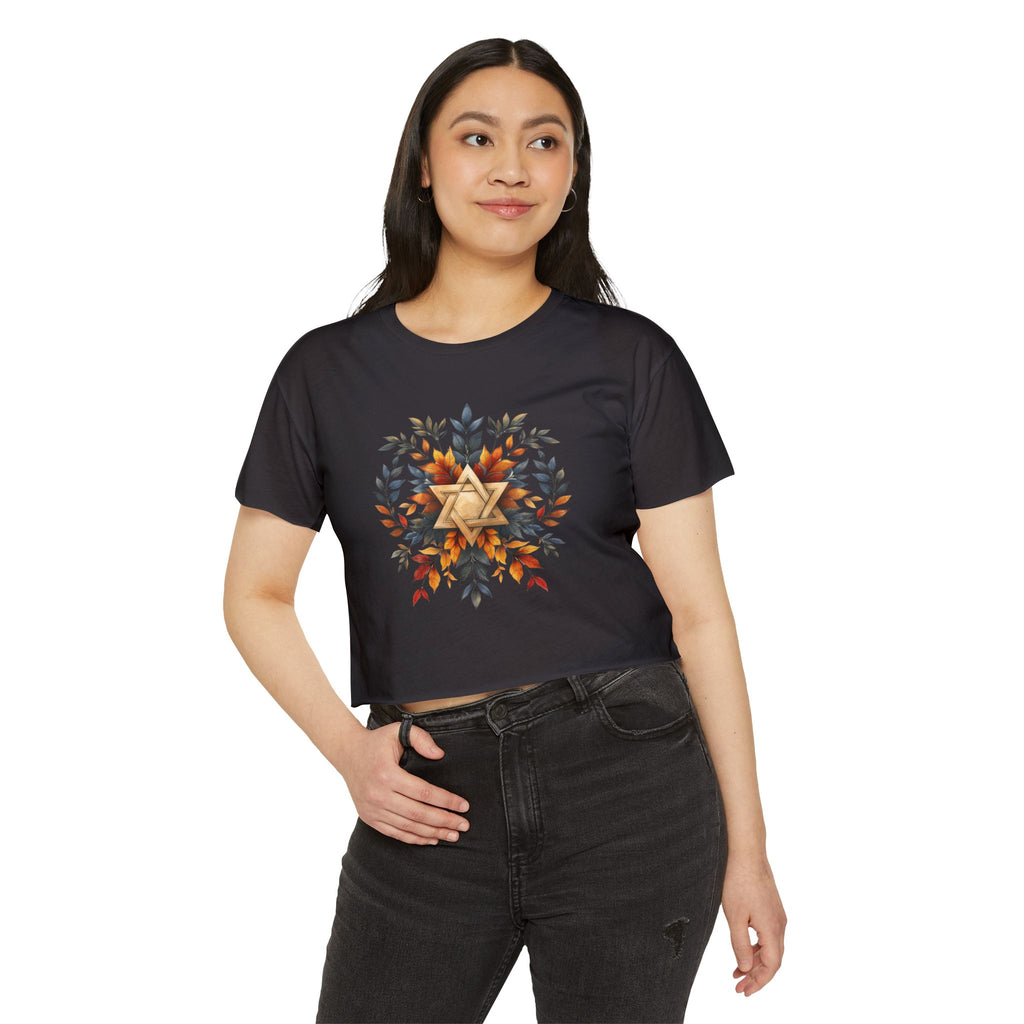 Star of David Wreath Women's Festival Crop Top - American Zionist