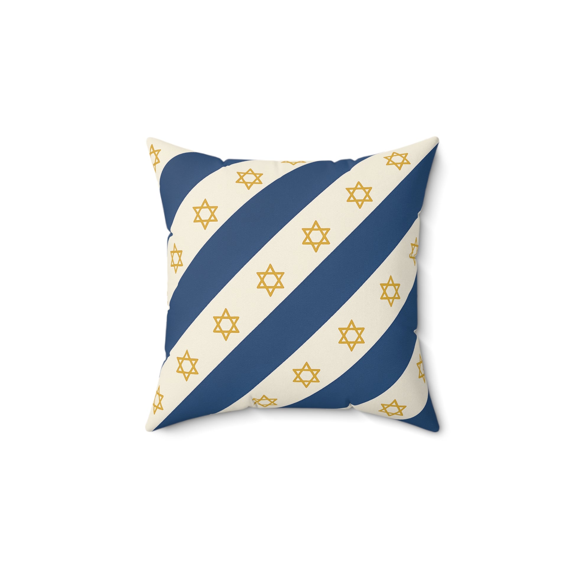 Israel Regalia Stripe Spun Polyester Square Pillow - American Zionist
