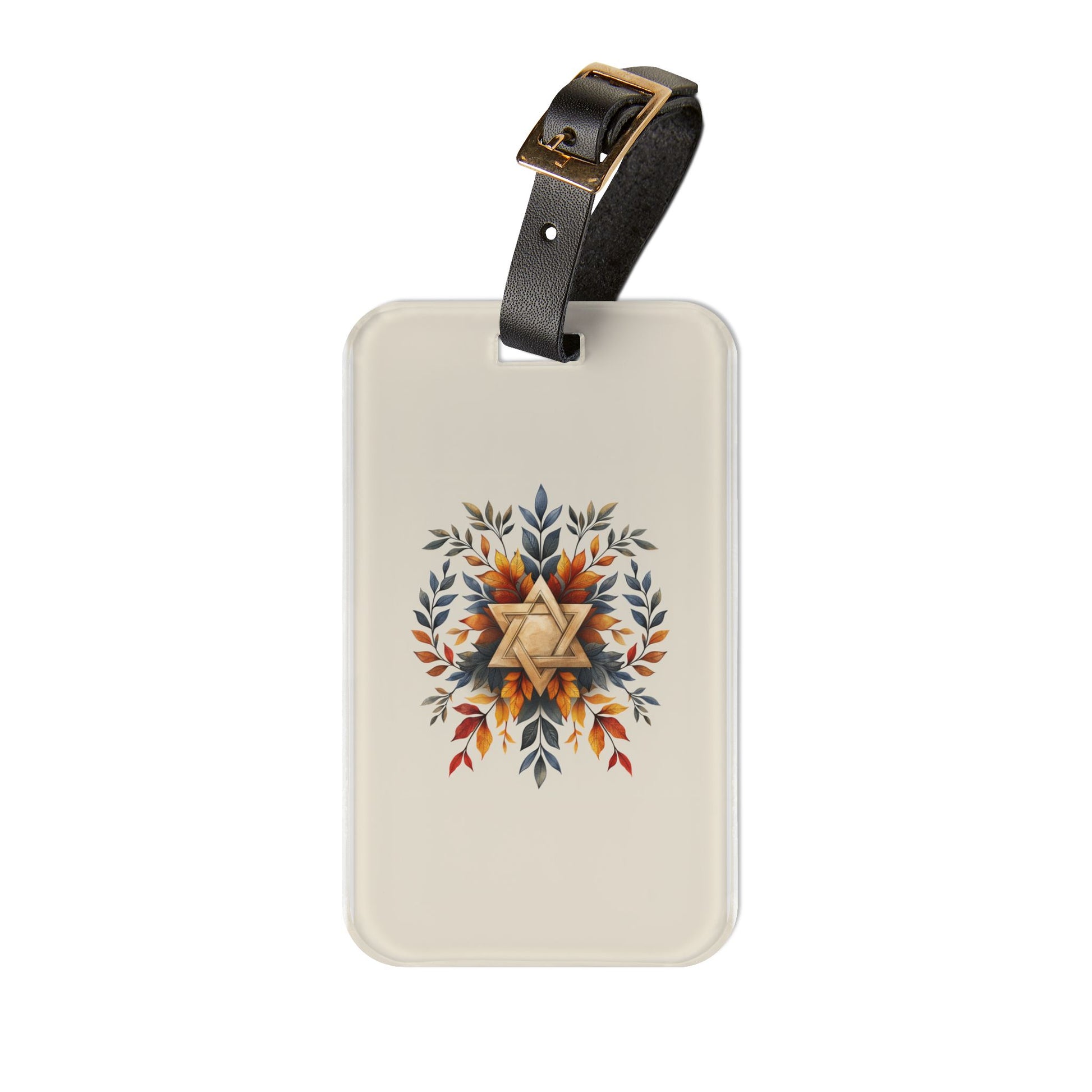Star of David Wreath Vertical Luggage Tag - American Zionist