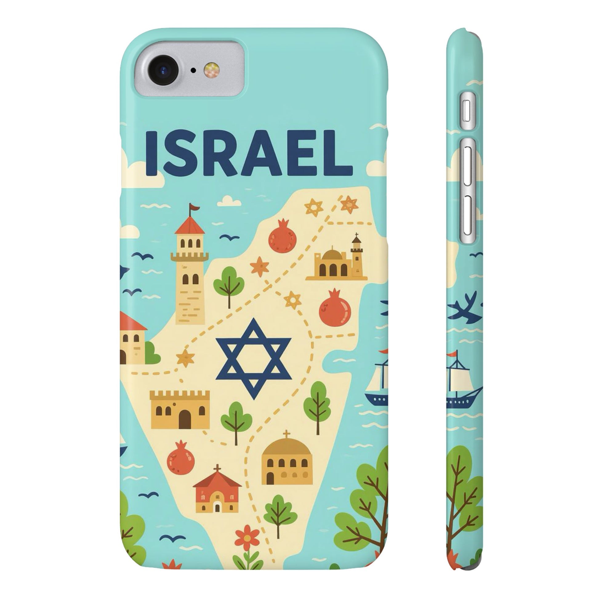 Map of Israel Slim Phone Cases - American Zionist