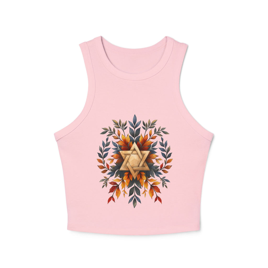 Star of David Wreath Women's Micro Rib Racer Tank Top - American Zionist
