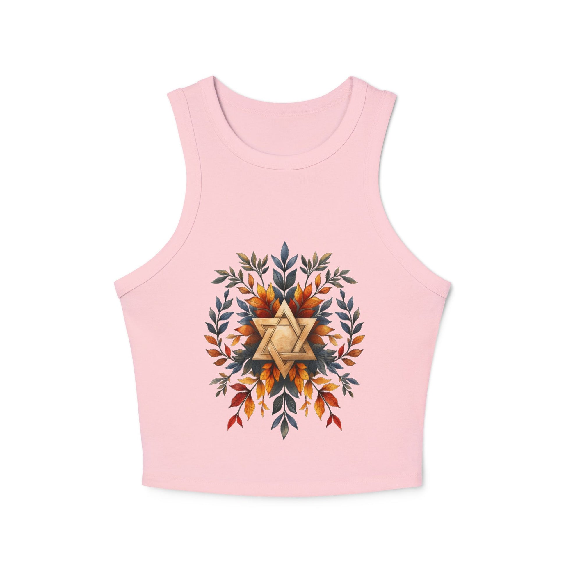 Star of David Wreath Women's Micro Rib Racer Tank Top - American Zionist