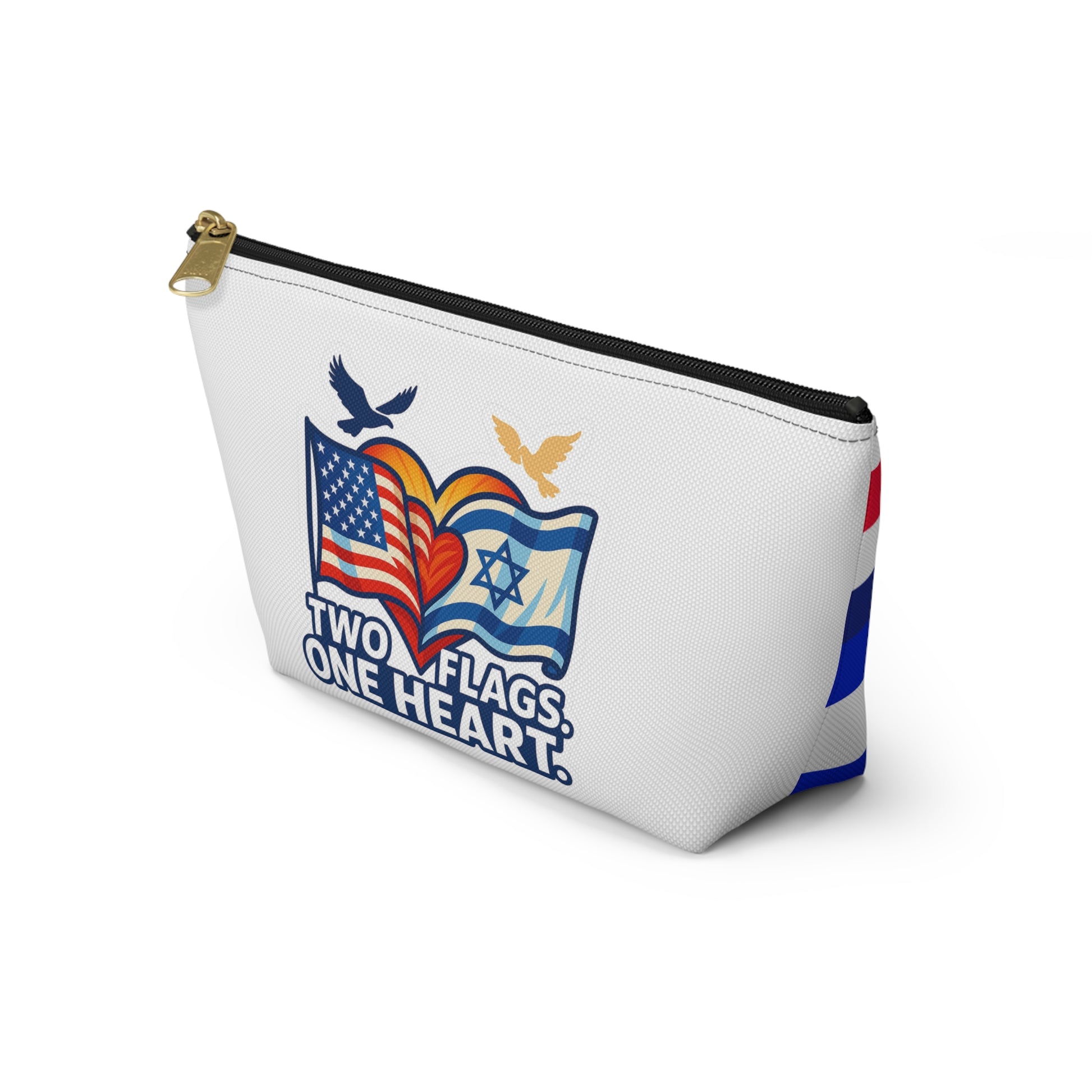 Two Flags. One Heart Accessory Pouch w T - bottom - American Zionist