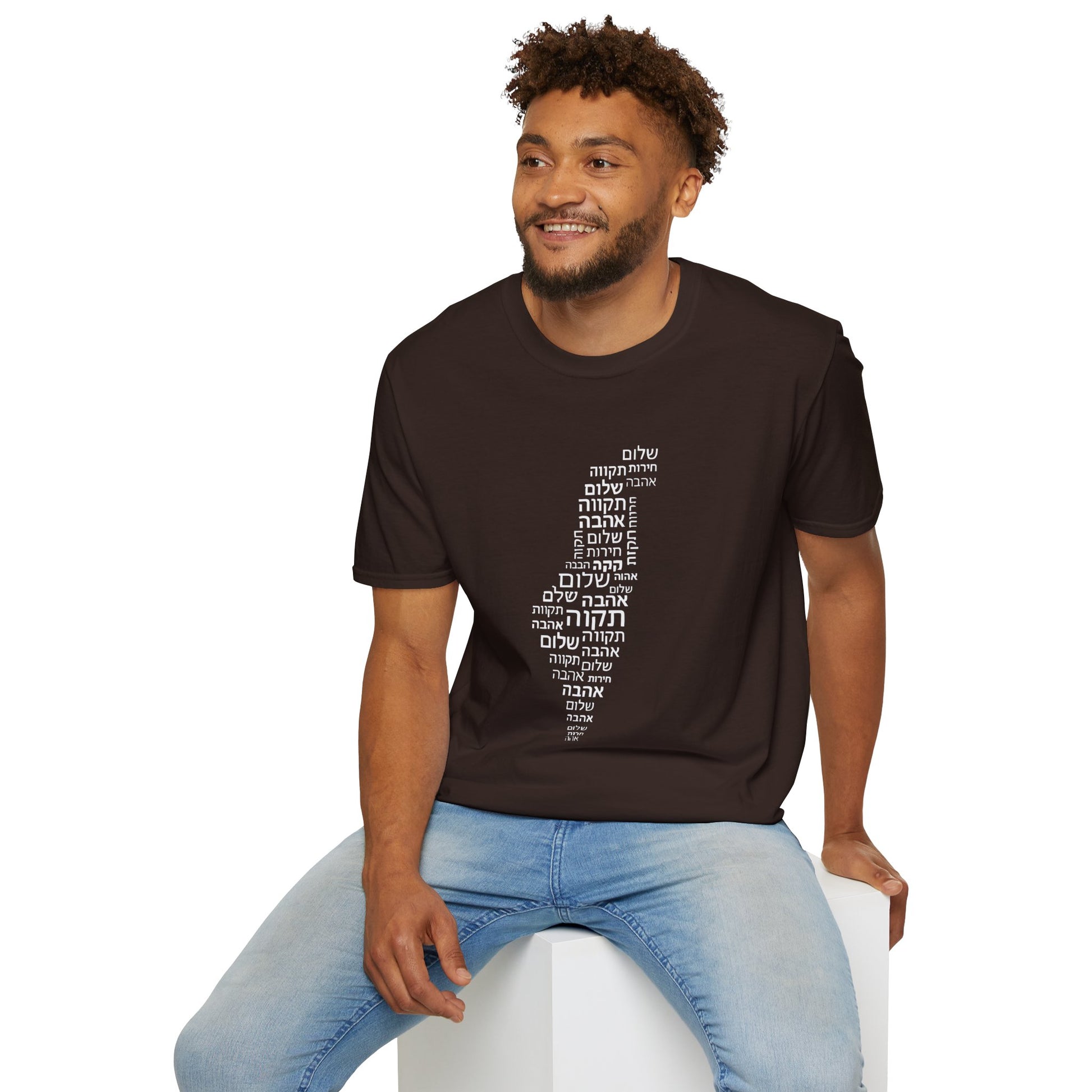 Hebrew Letters Unisex Softstyle T-Shirt - American Zionist