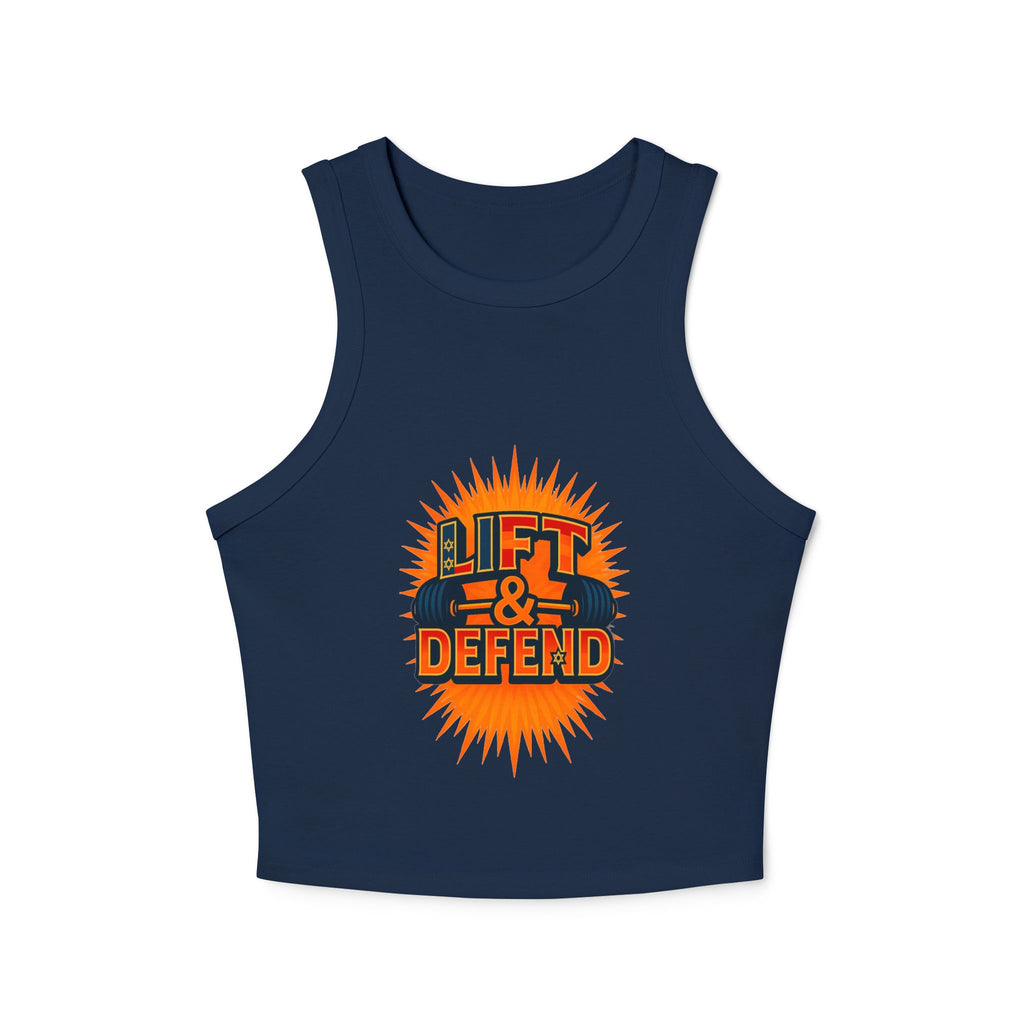 Lift Defend Women's Micro Rib Racer Tank Top - American Zionist