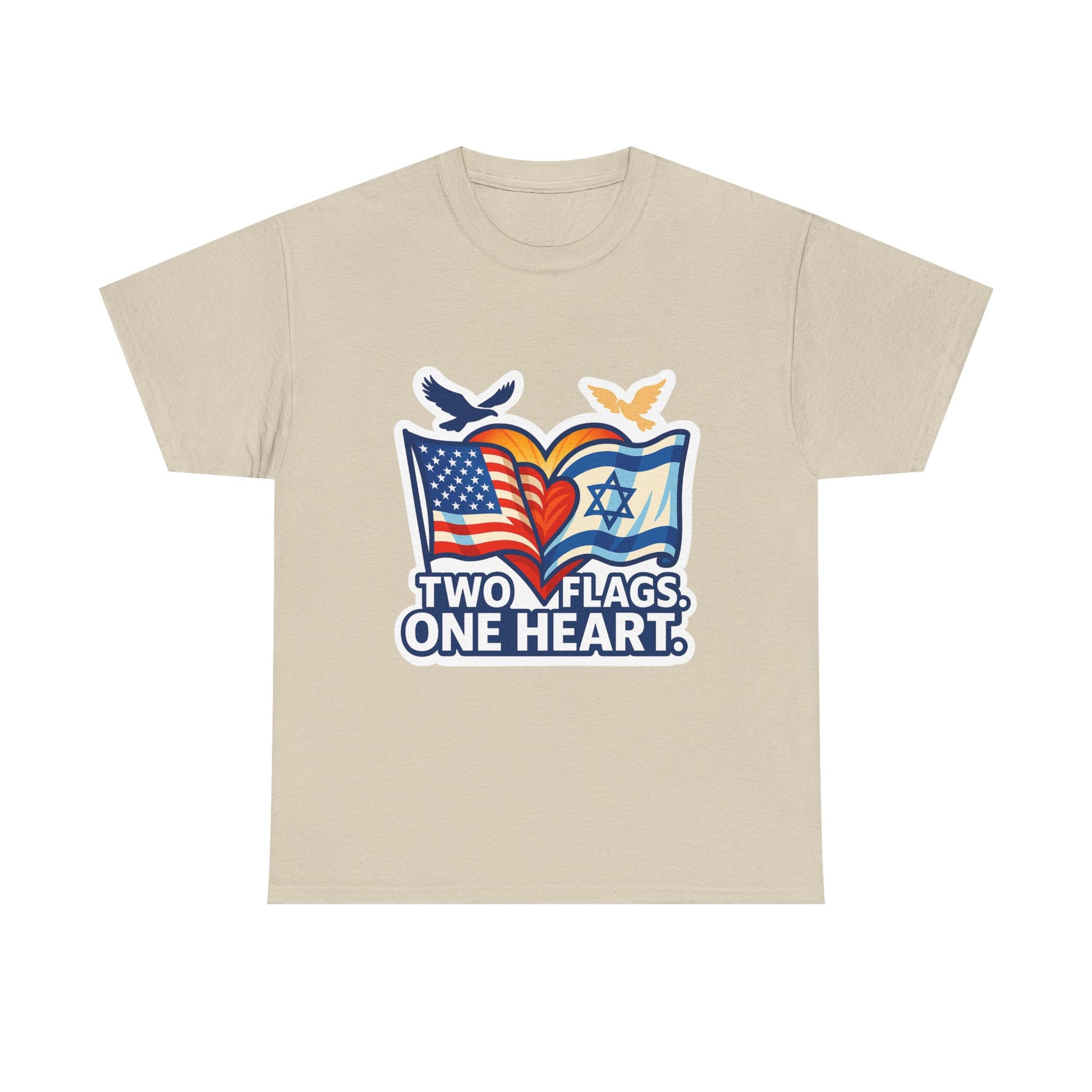 Two Flags One Heart Unisex Heavy Cotton Tee - American Zionist