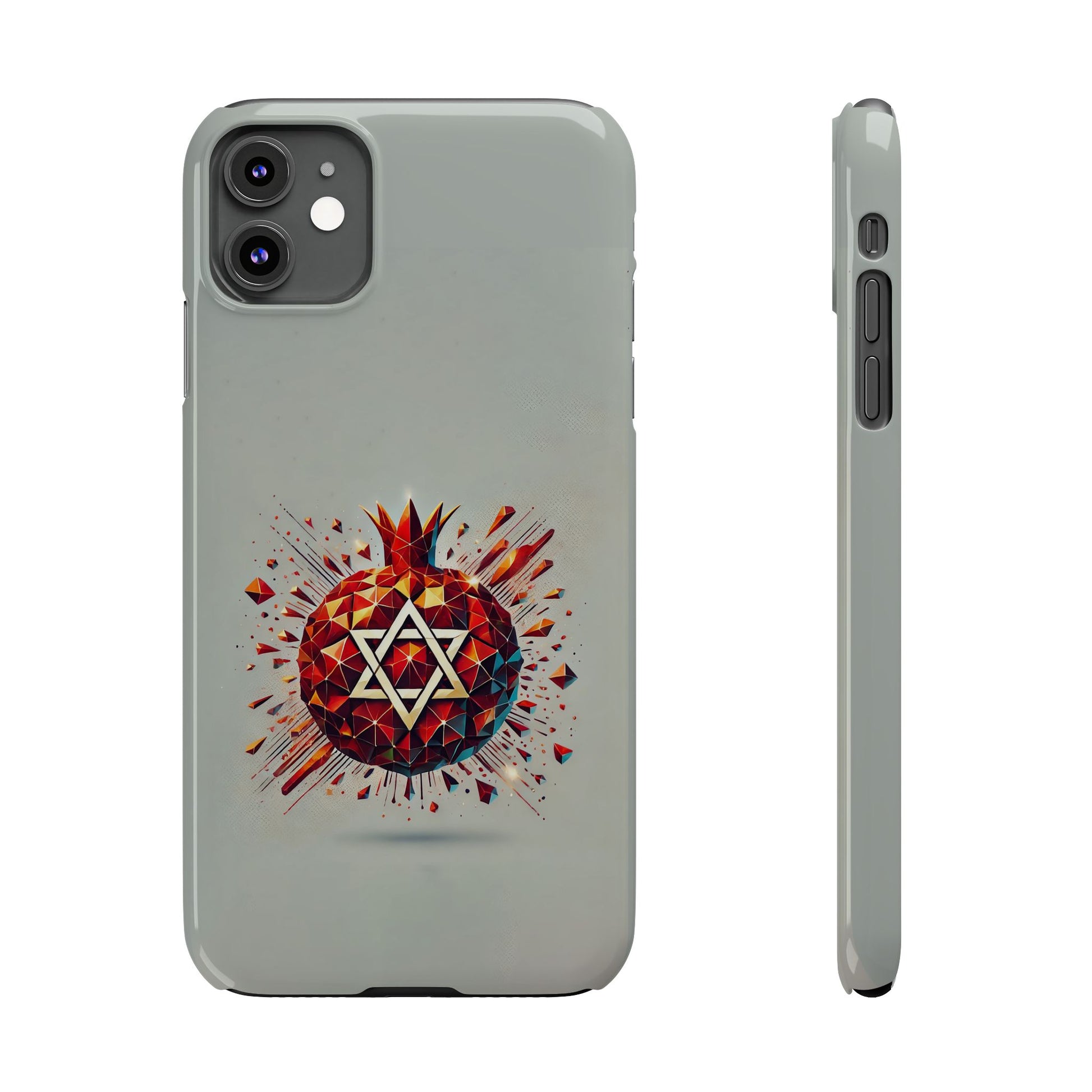 Pomegranate Star of David Slim Phone Cases - American Zionist