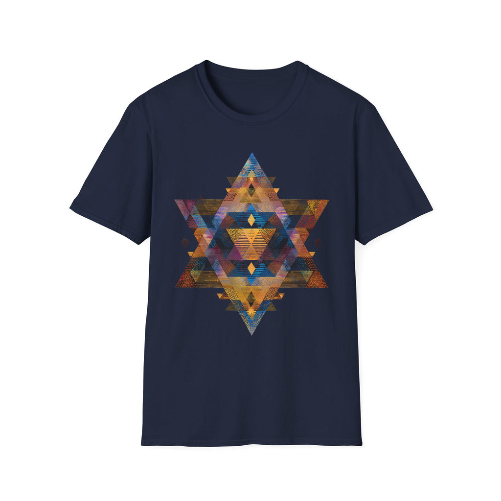 Star of David Geometric Unisex Softstyle T-Shirt - American Zionist