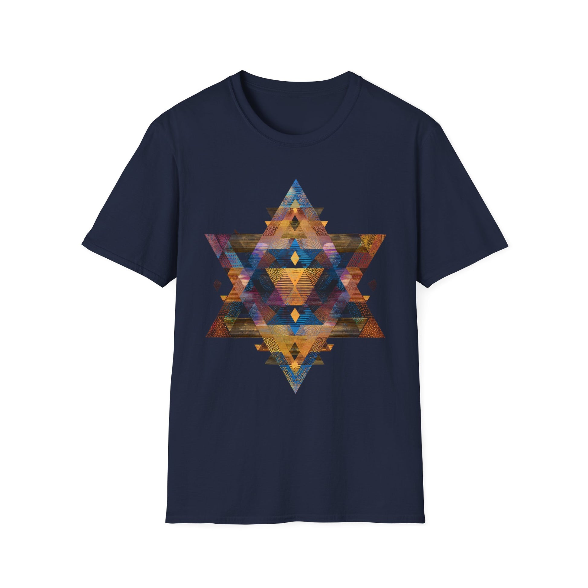 Star of David Geometric Unisex Softstyle T-Shirt - American Zionist
