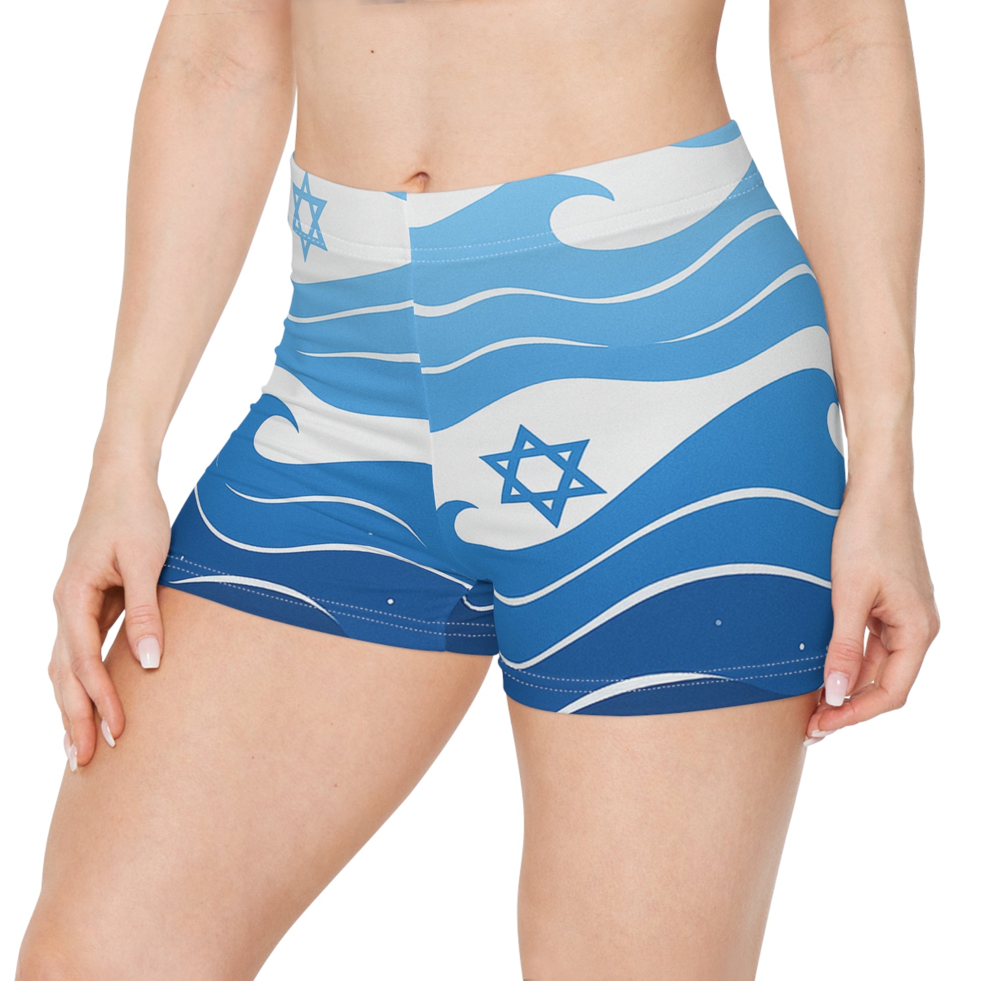 Waves of the Land Women's Shorts (AOP) - American Zionist