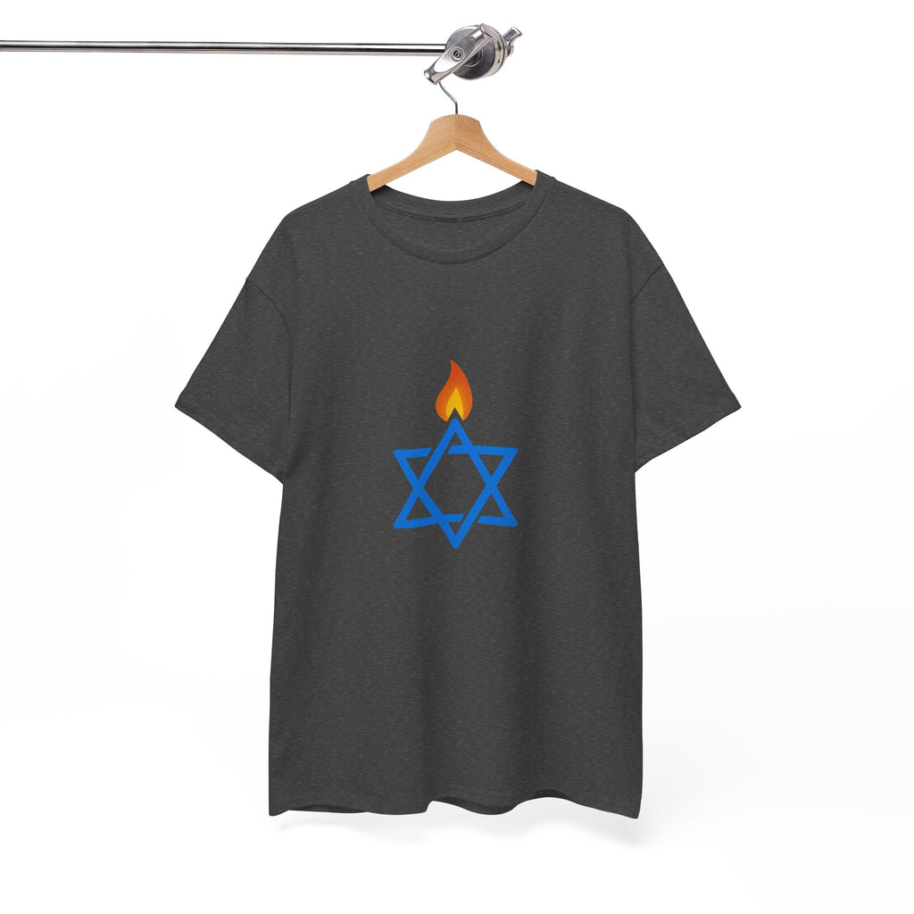 Fire Stars Of David Unisex Heavy Cotton Tee - American Zionist