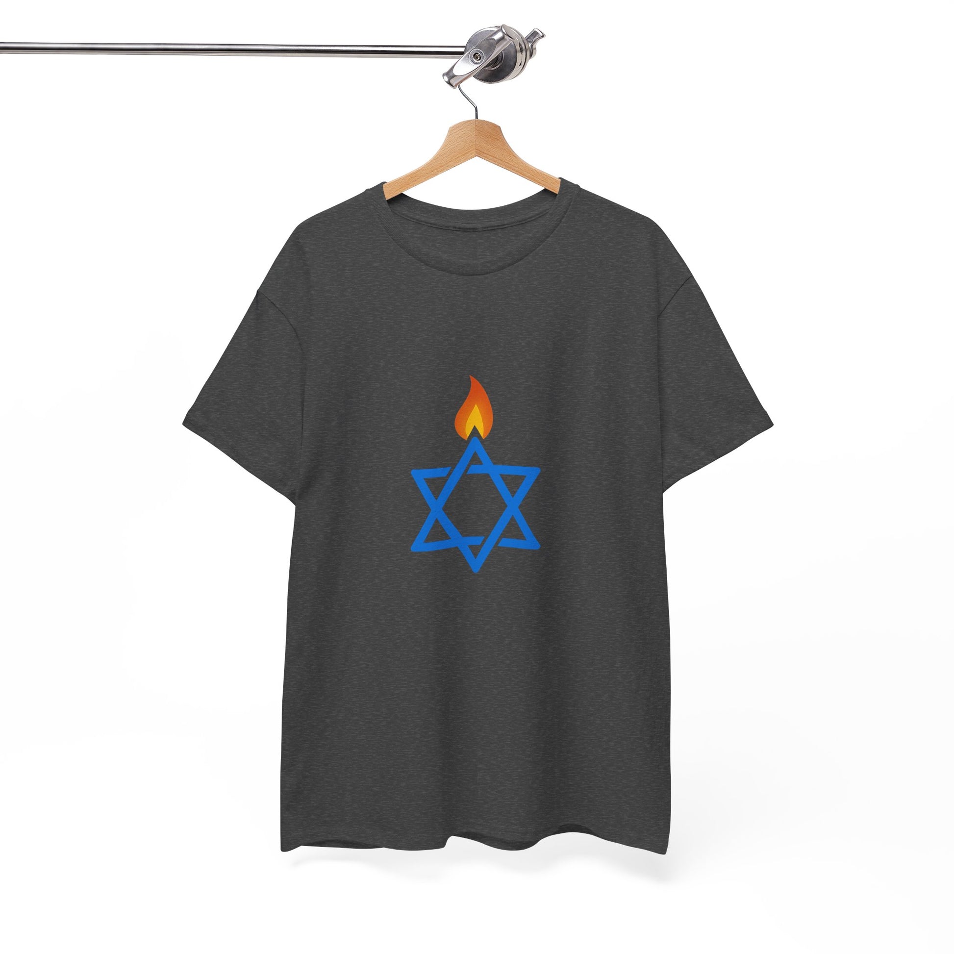 Fire Stars Of David Unisex Heavy Cotton Tee - American Zionist