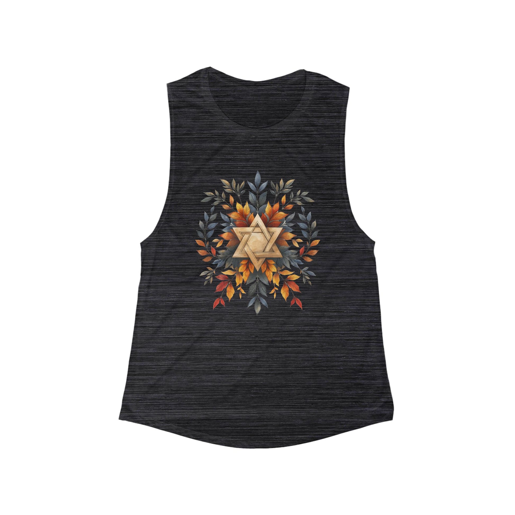 Star of David Wreath Women's Flowy Scoop Muscle Tank - American Zionist