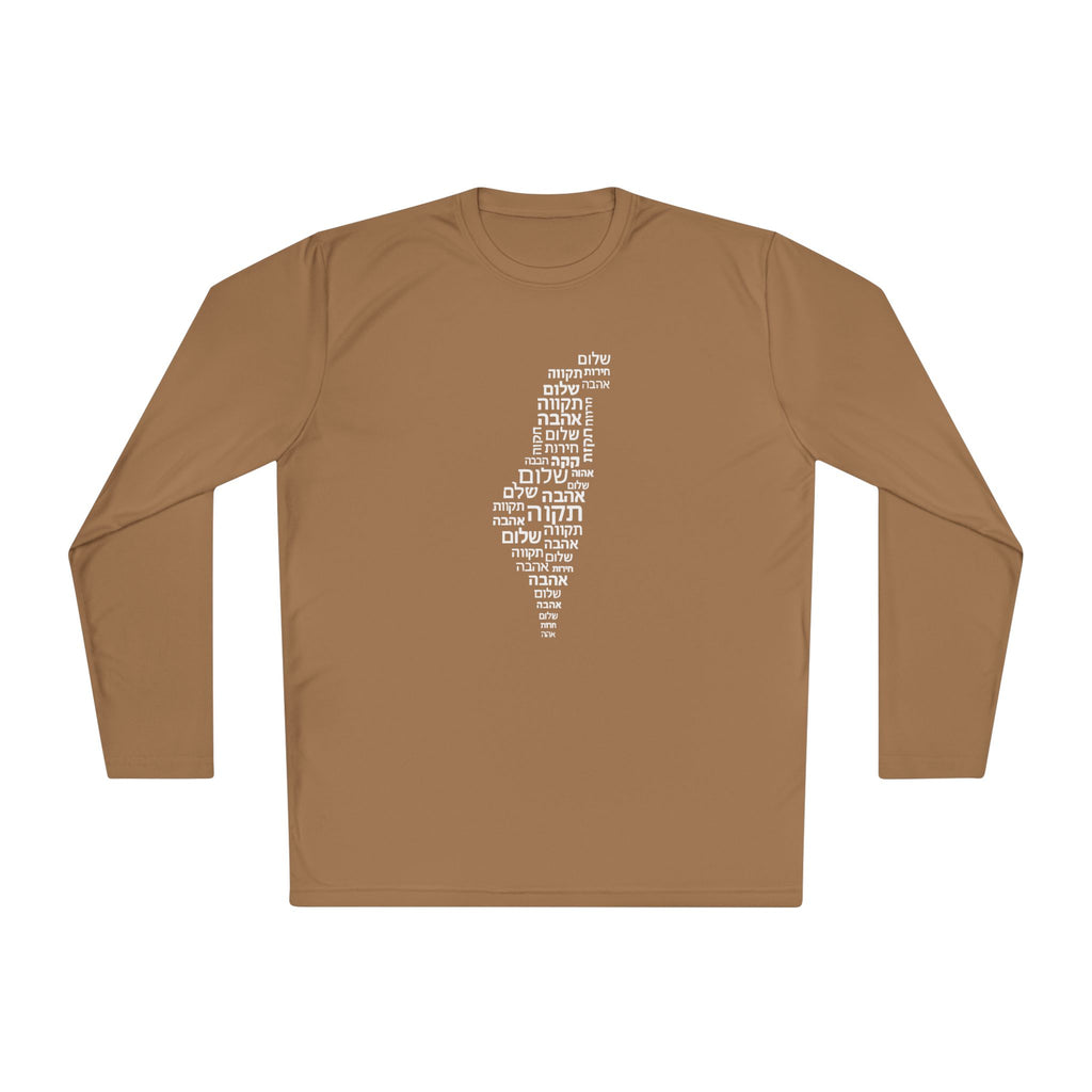 Hebrew Letters Unisex Lightweight Long Sleeve Tee - American Zionist
