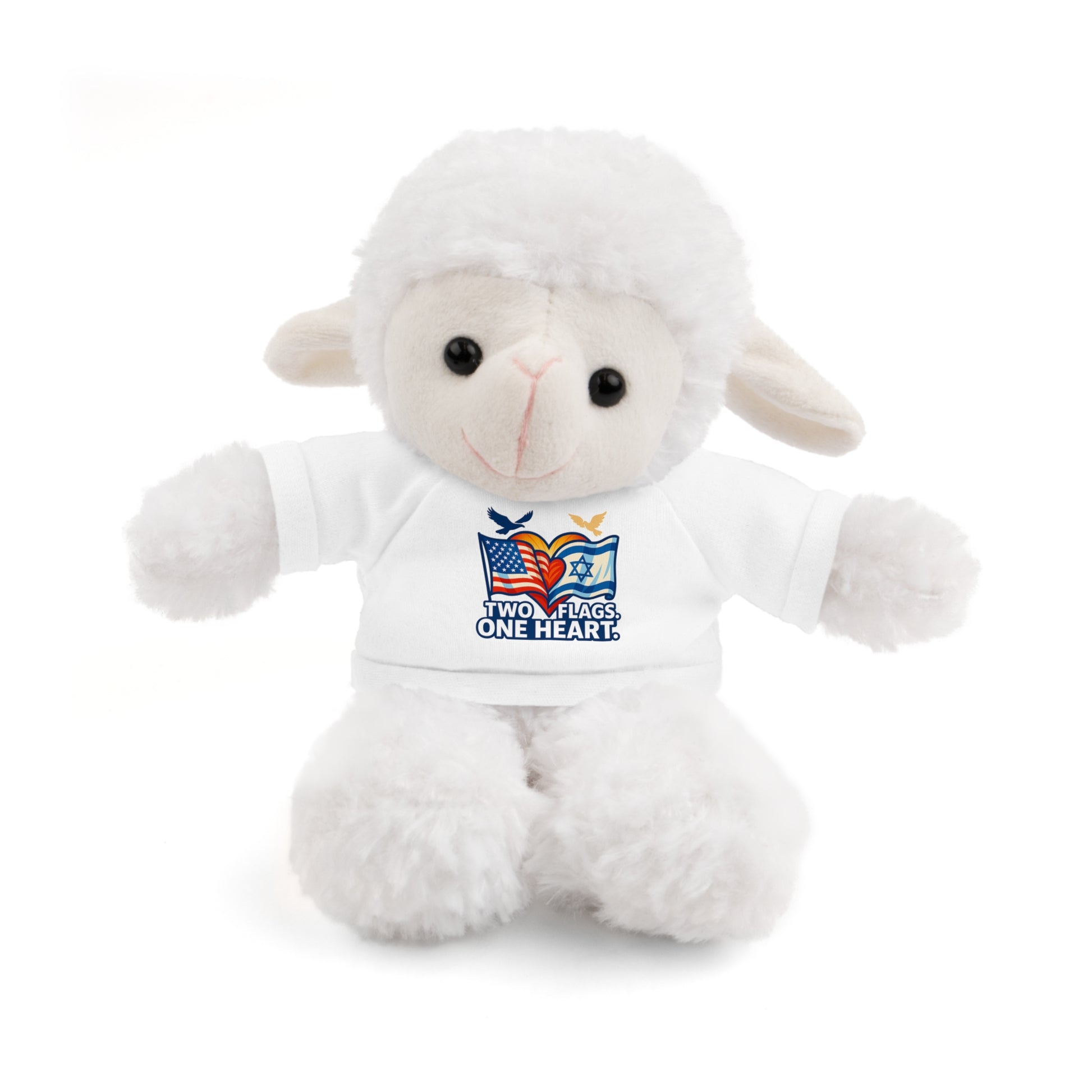 Two Flags. One Heart Stuffed Animals with Tee - American Zionist