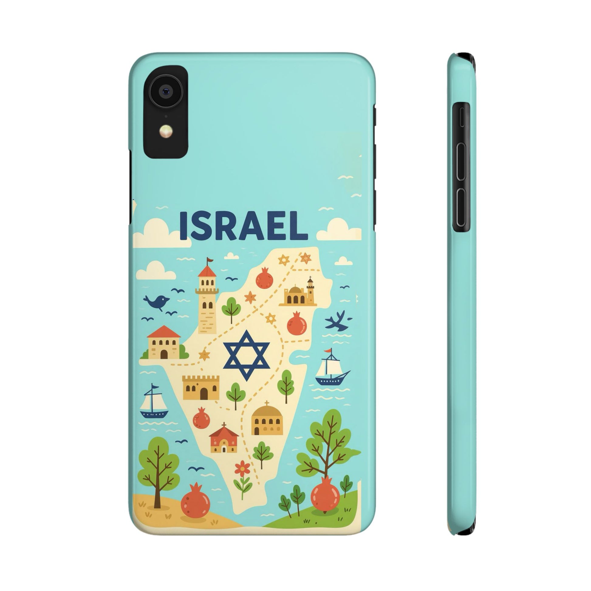 Map of Israel Slim Phone Cases - American Zionist