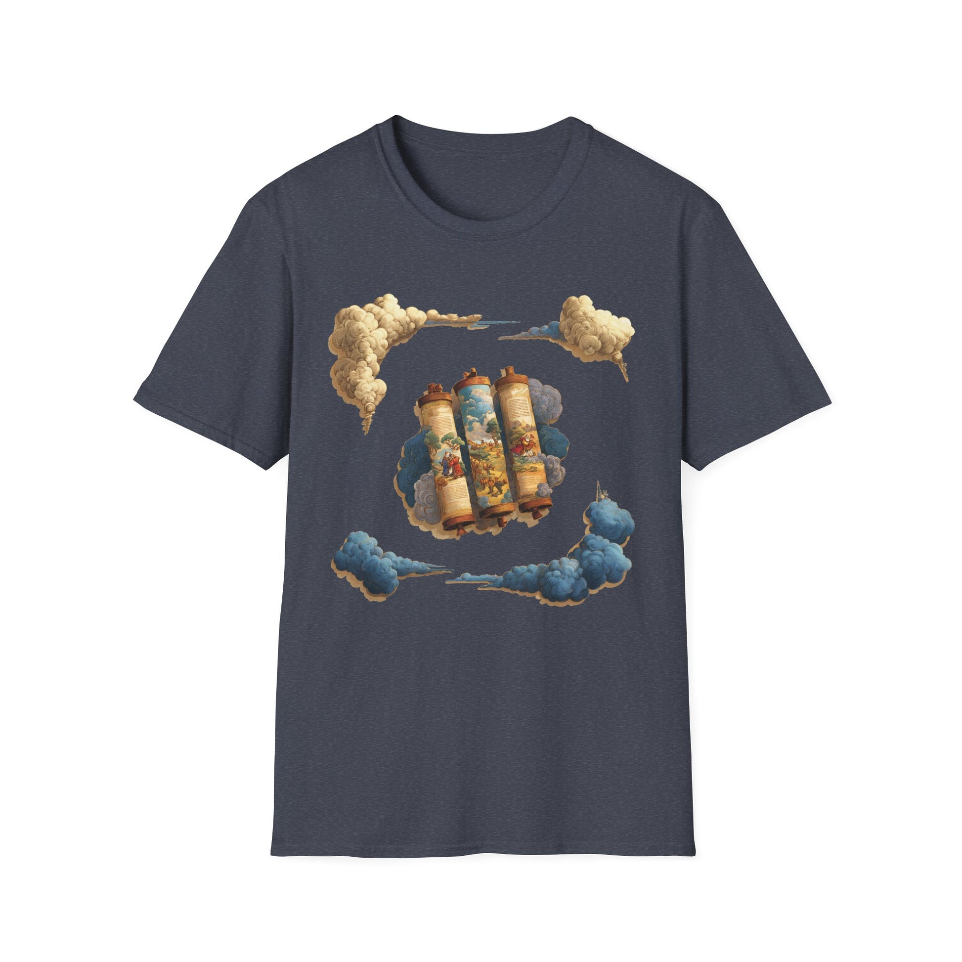 Cloudy Scroll of Moses Unisex Softstyle T-Shirt - American Zionist