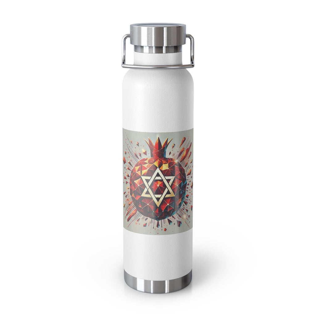 Pomegranate Star of David Copper Vacuum Insulated Bottle, 22oz - American Zionist