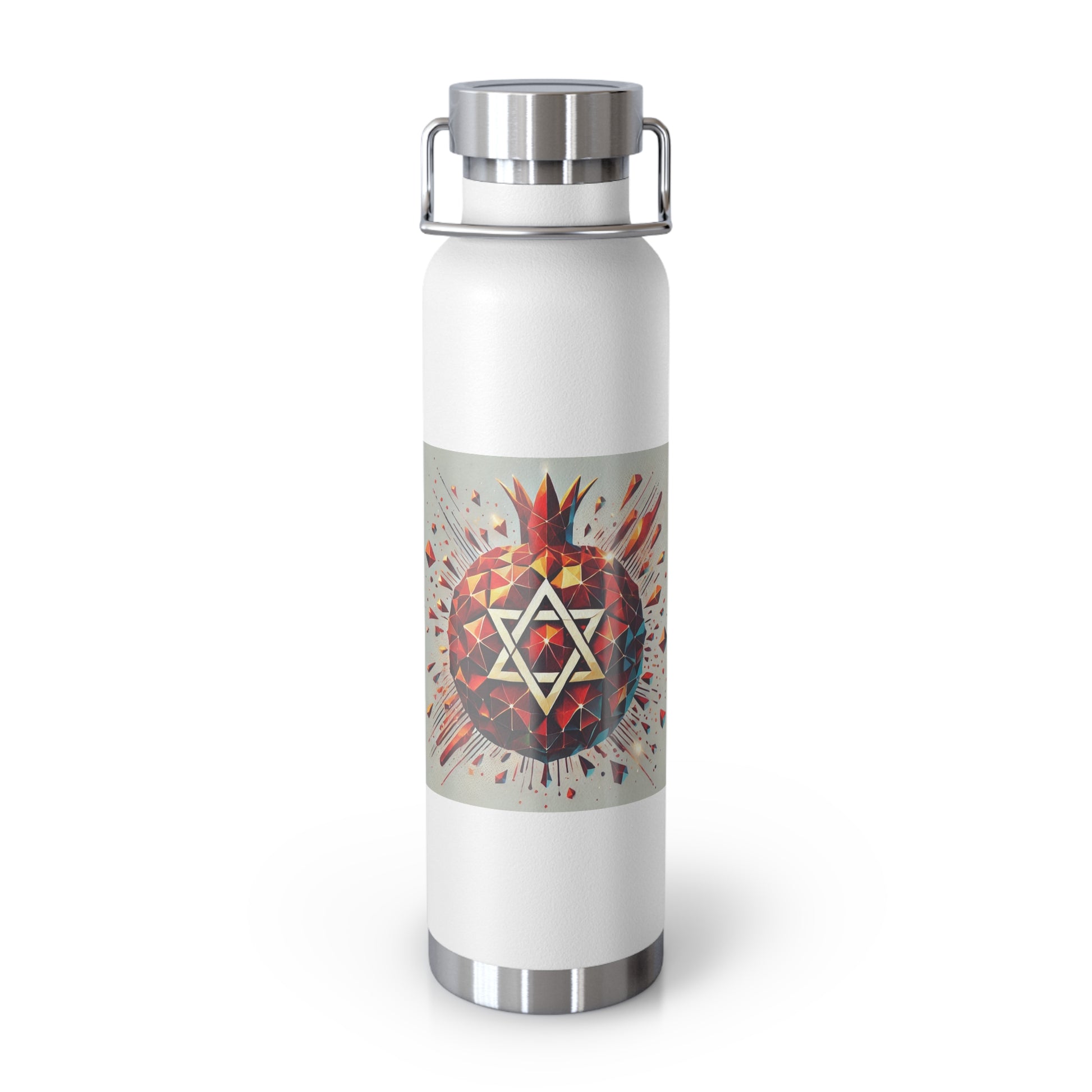 Pomegranate Star of David Copper Vacuum Insulated Bottle, 22oz - American Zionist