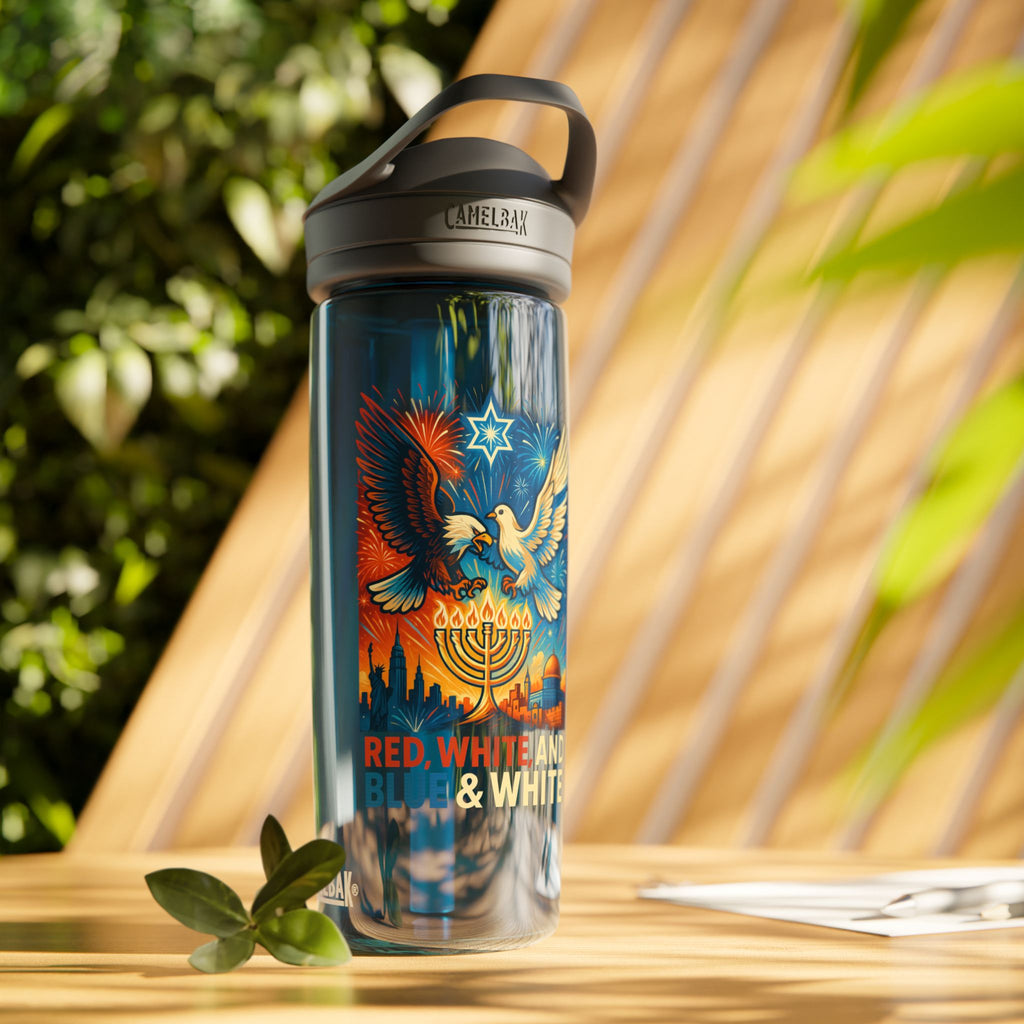 Red White And Blue Water Bottle, 20oz\25oz - American Zionist