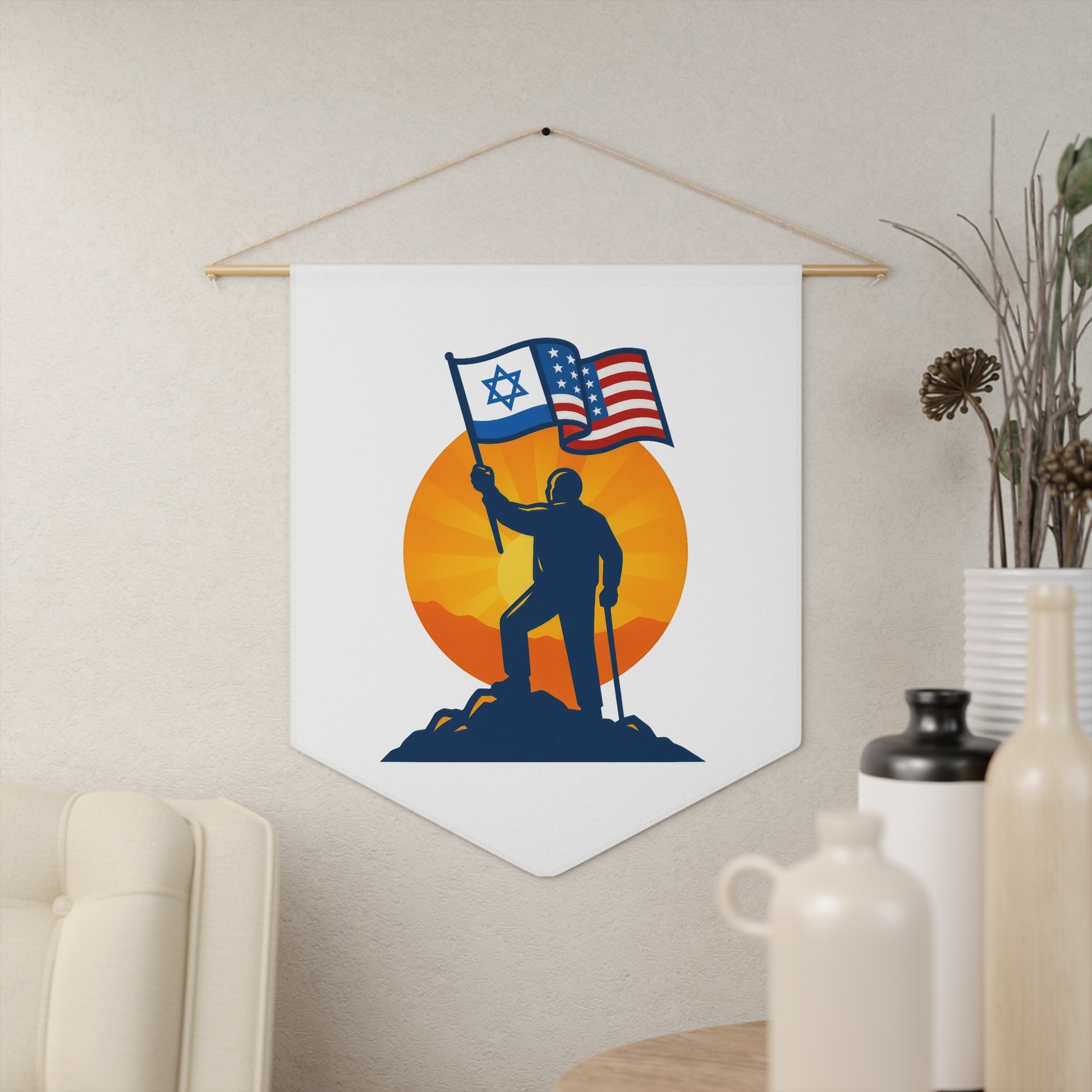 Grandpa Stands for Freedom Pennant - American Zionist
