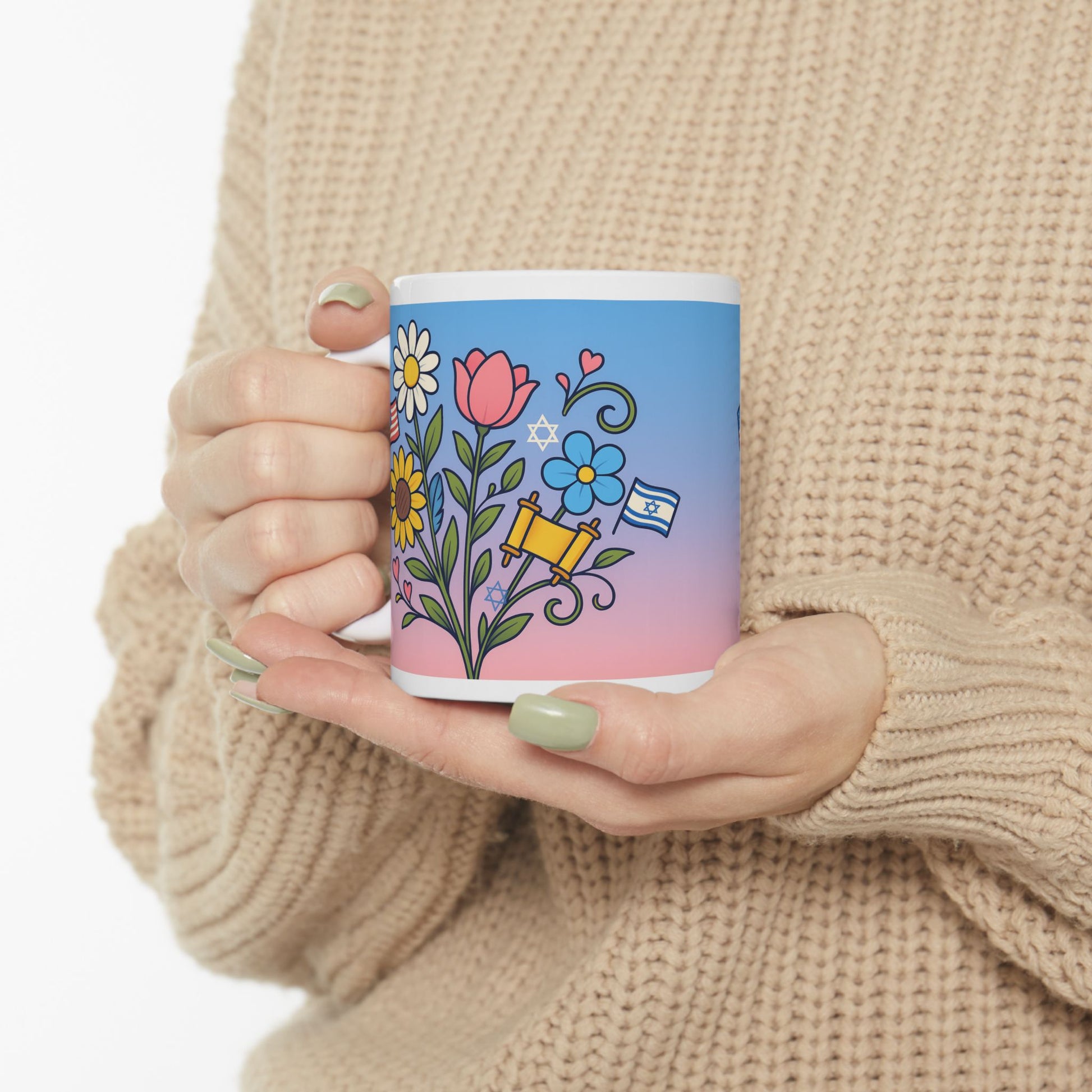 Flourish With Freedom Ceramic Mug 11oz, 15oz - American Zionist