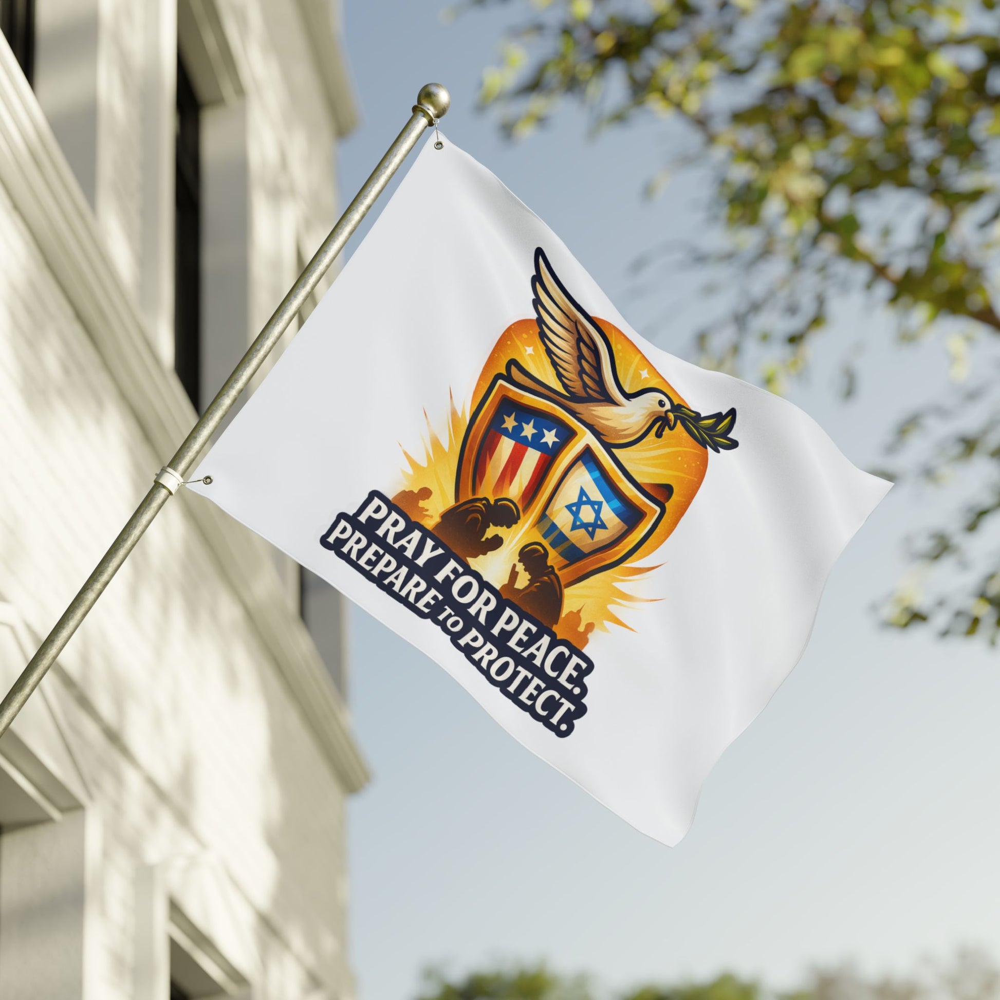 Pray For Peace Double Sided Flag - American Zionist
