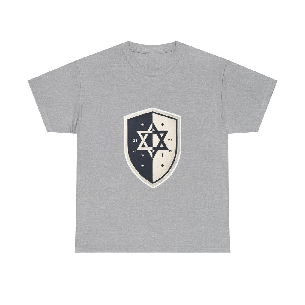 Black and White Shield Unisex Heavy Cotton Tee - American Zionist