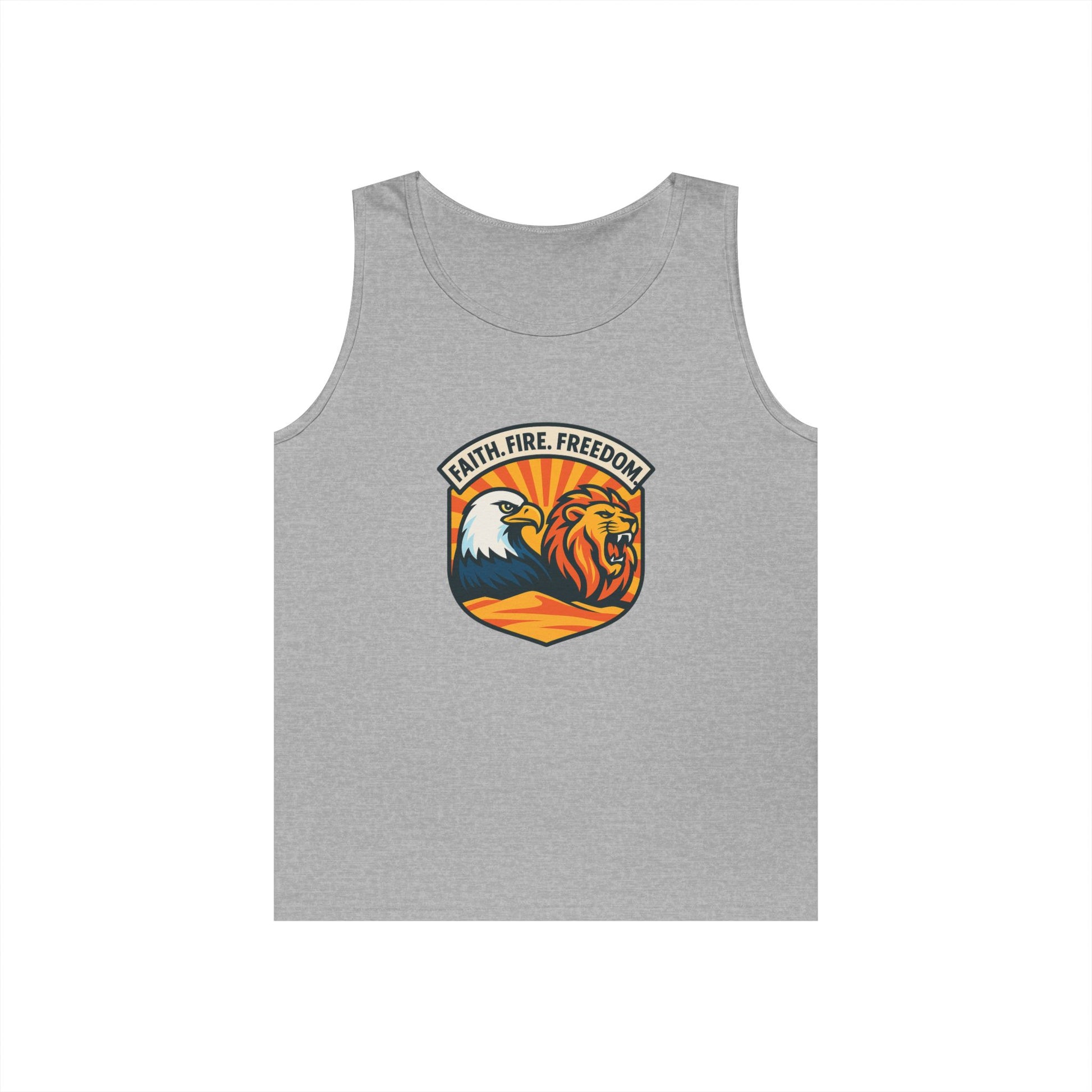 Lions Eagles Rise Unisex Heavy Cotton Tank Top - American Zionist