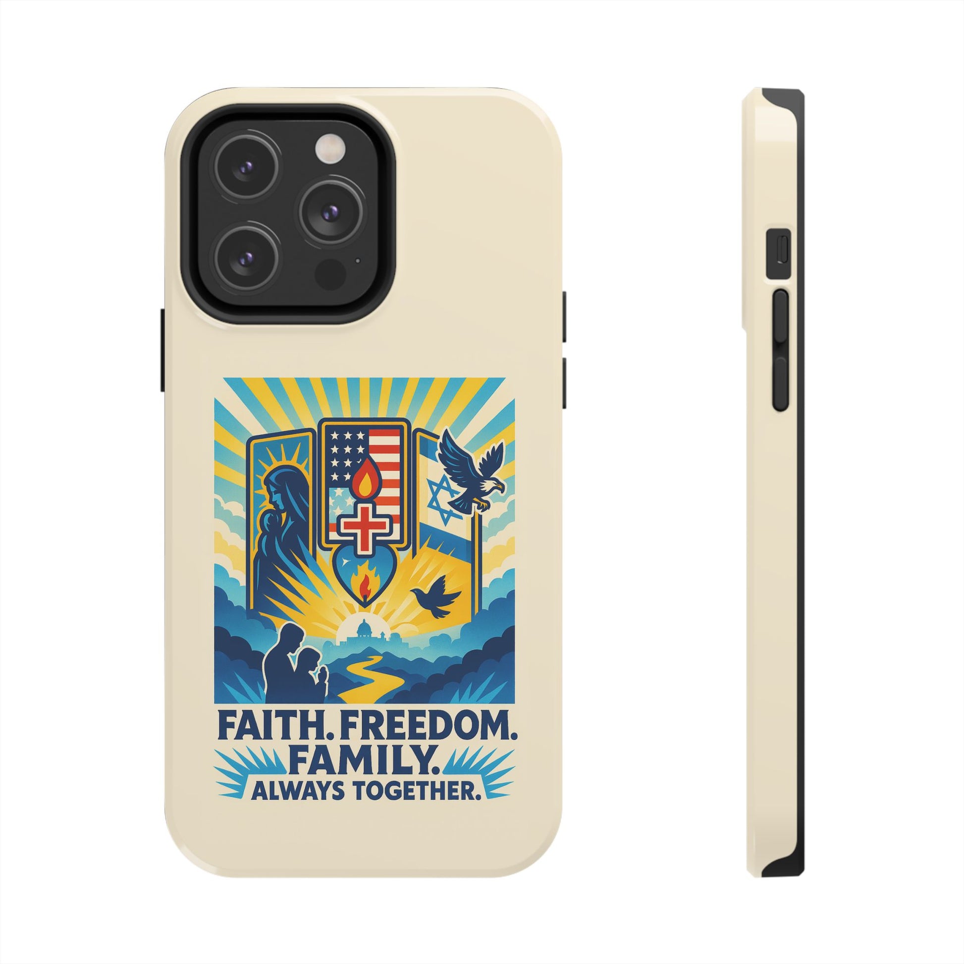 Faith Freedom Family Tough Phone Cases - American Zionist