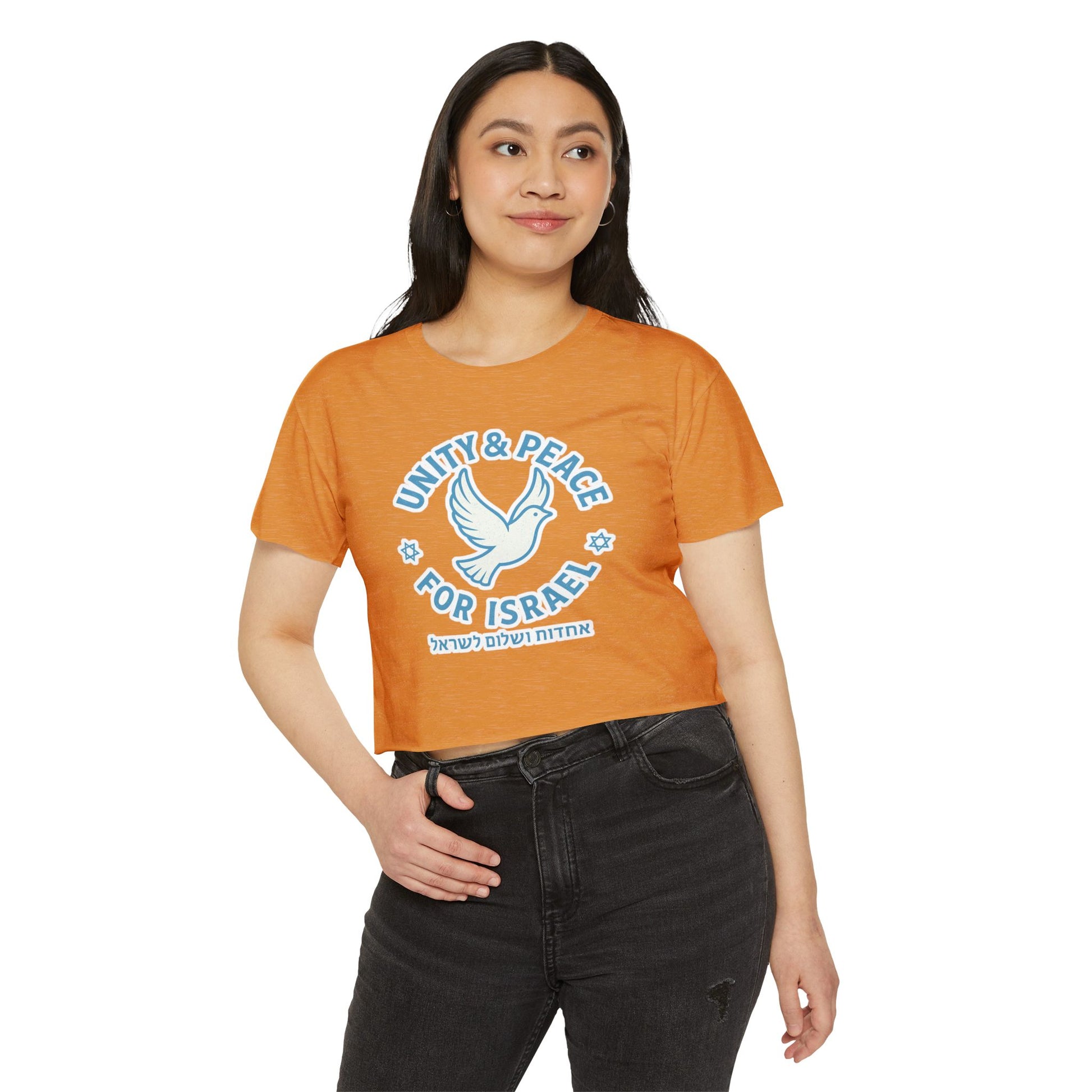 Unity Peace For Israel Women's Festival Crop Top - American Zionist