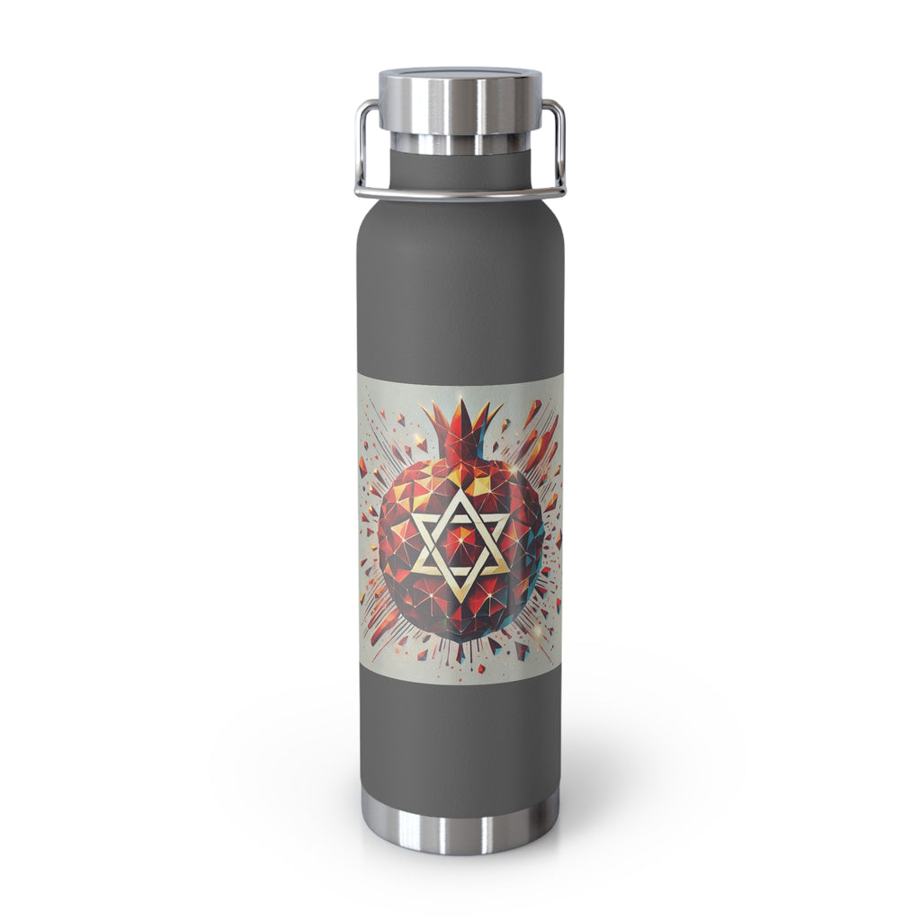 Pomegranate Star of David Copper Vacuum Insulated Bottle, 22oz - American Zionist