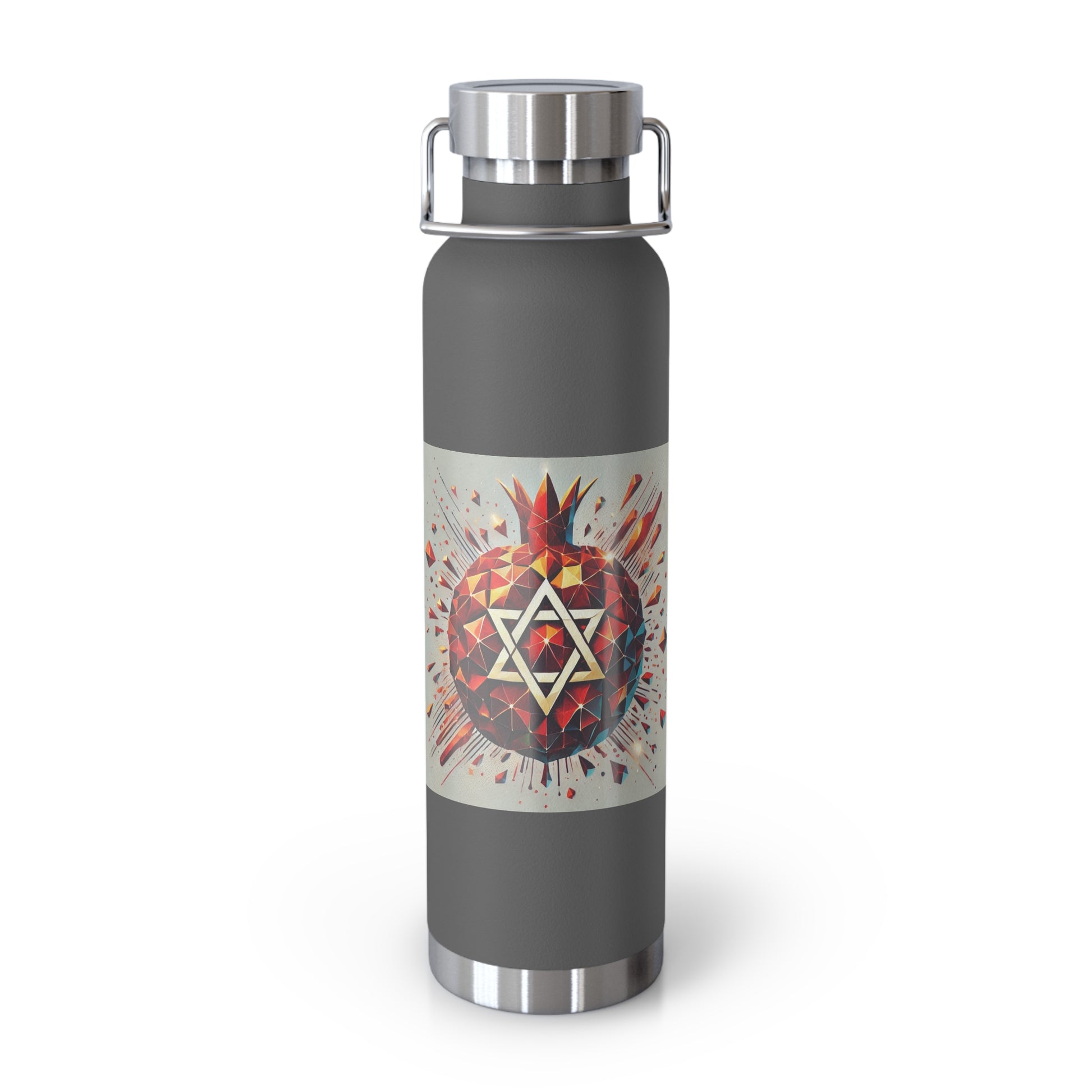 Pomegranate Star of David Copper Vacuum Insulated Bottle, 22oz - American Zionist