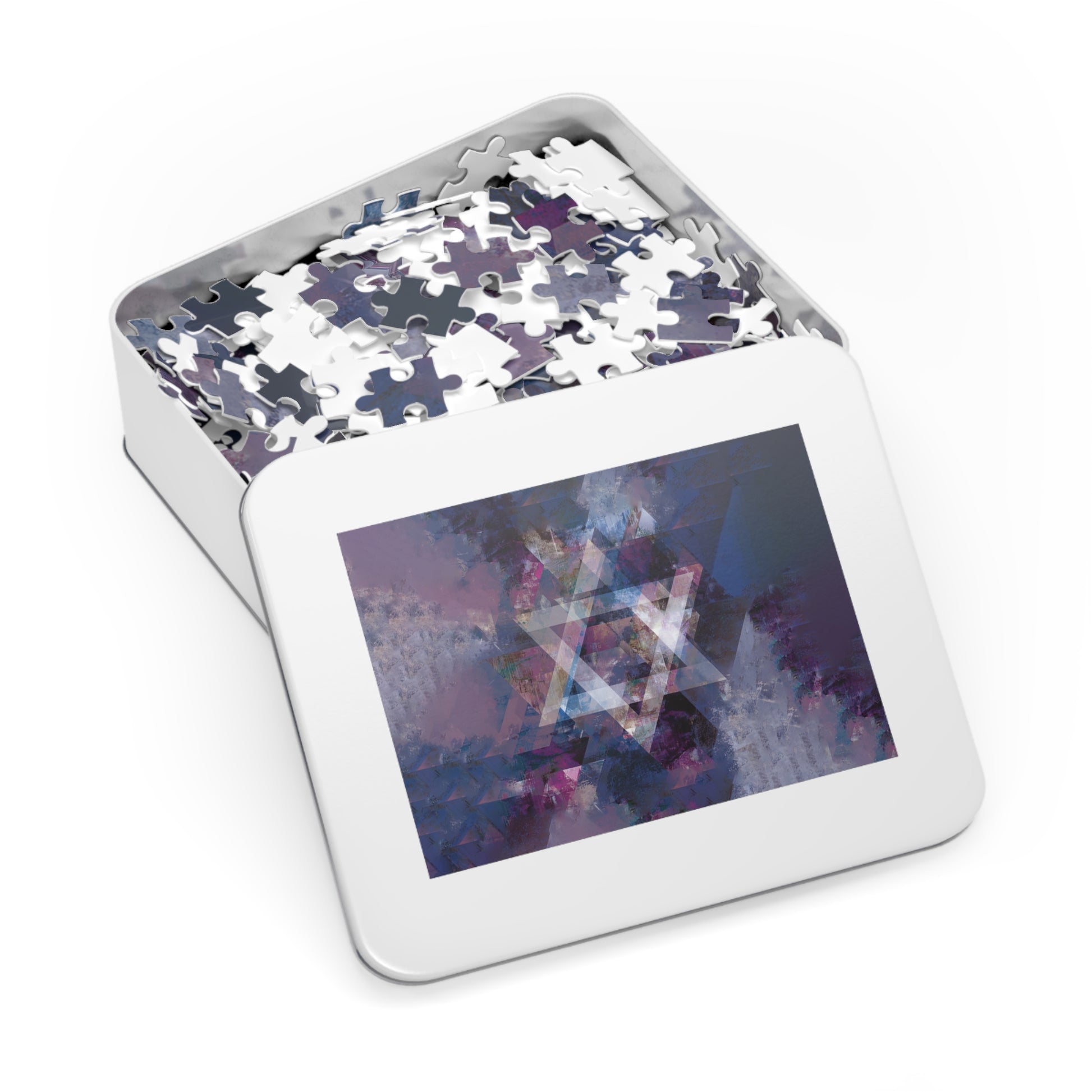 Abstract Star of David Jigsaw Puzzle with Tin - American Zionist