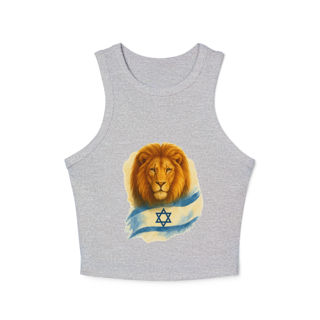 Lion Of Israel Women's Micro Rib Racer Tank Top - American Zionist