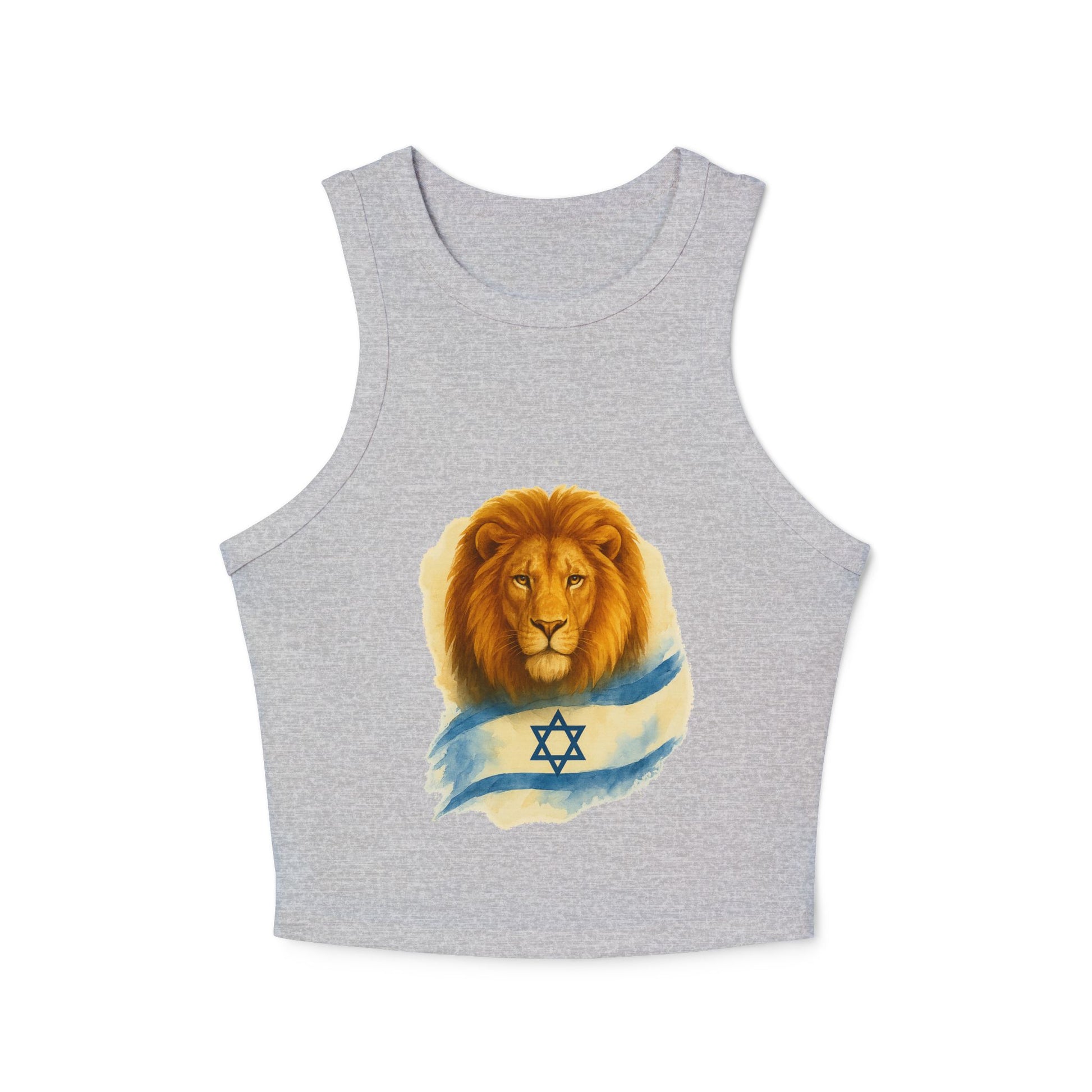 Lion Of Israel Women's Micro Rib Racer Tank Top - American Zionist