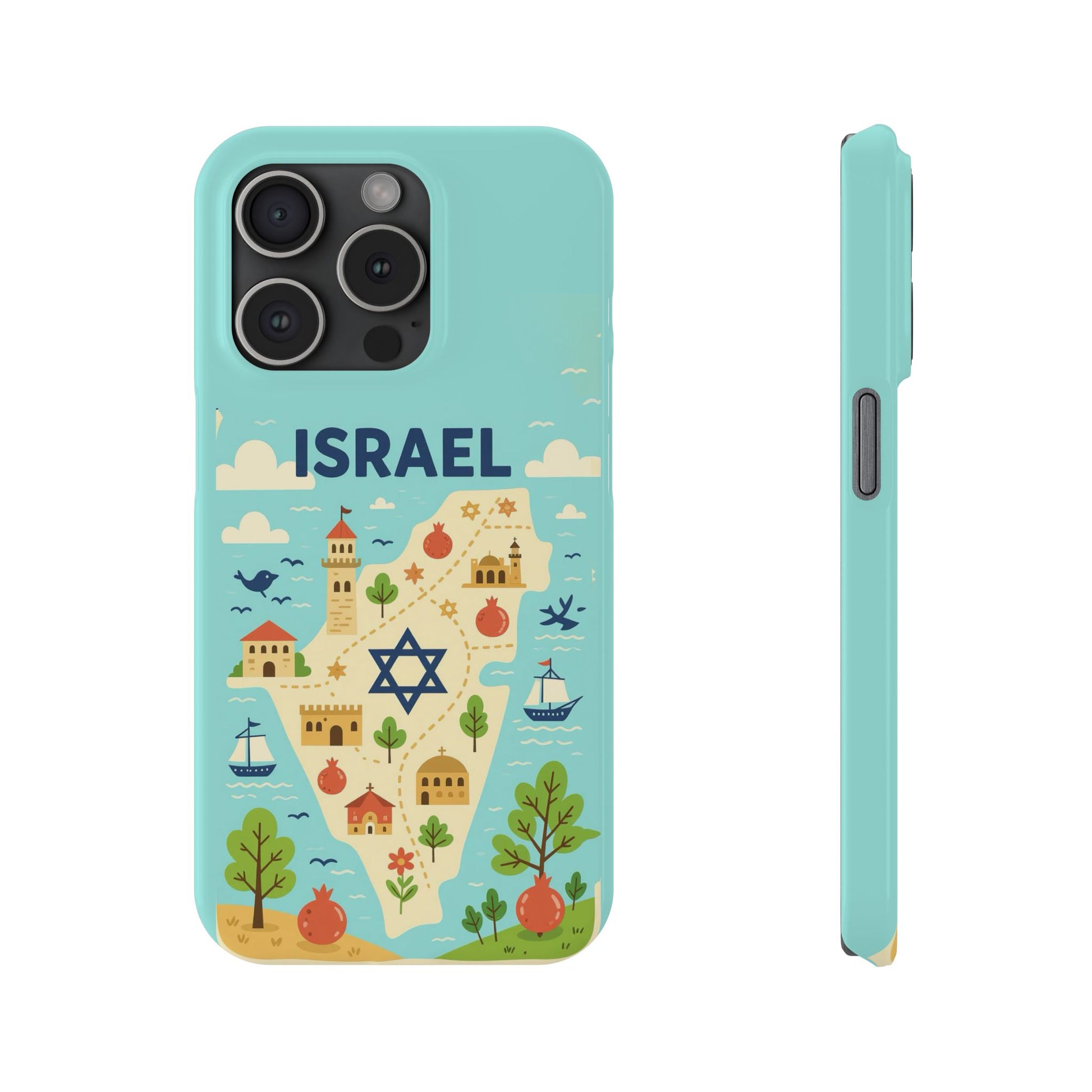 Map of Israel Slim Phone Cases - American Zionist