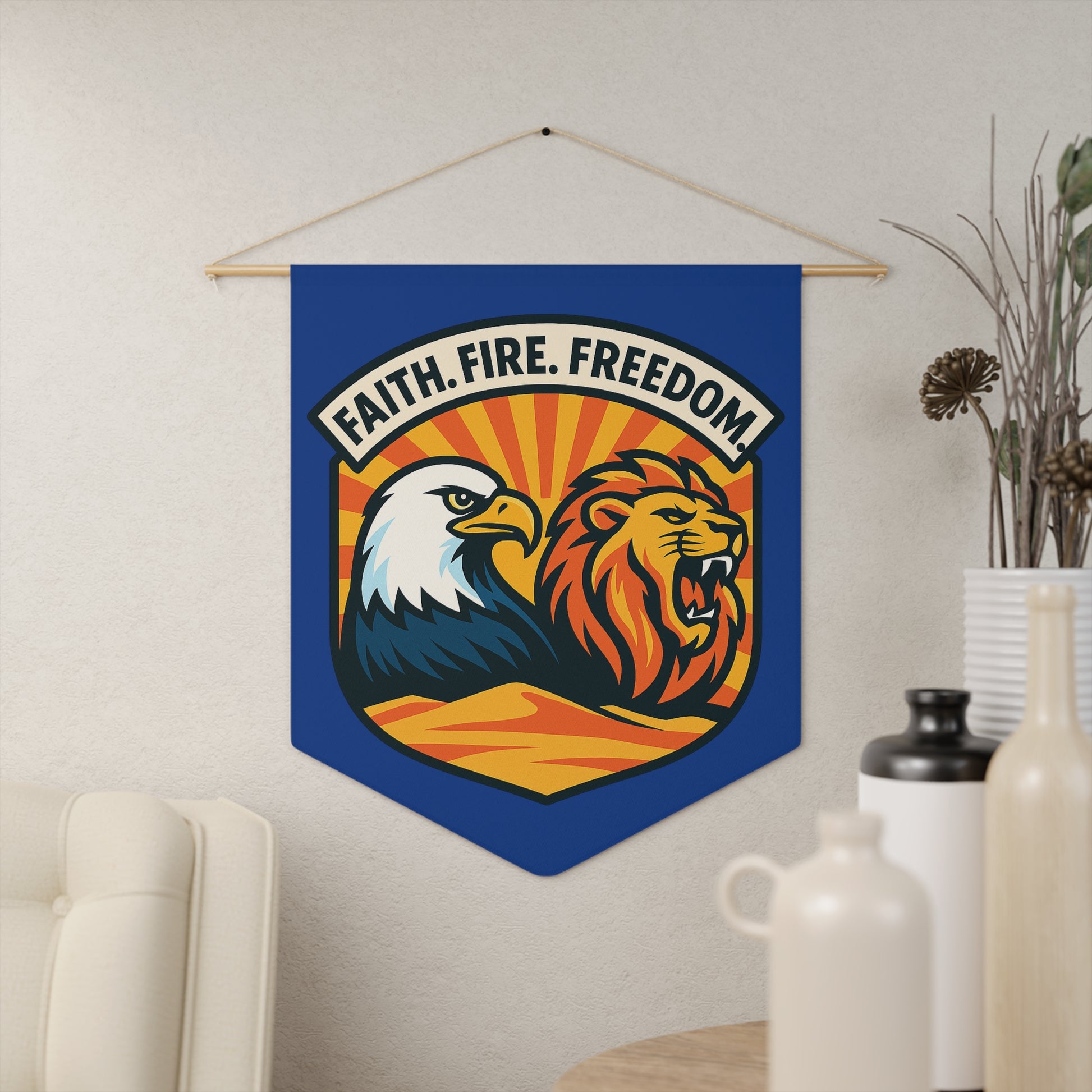 Lions Eagles Rise Pennant - American Zionist