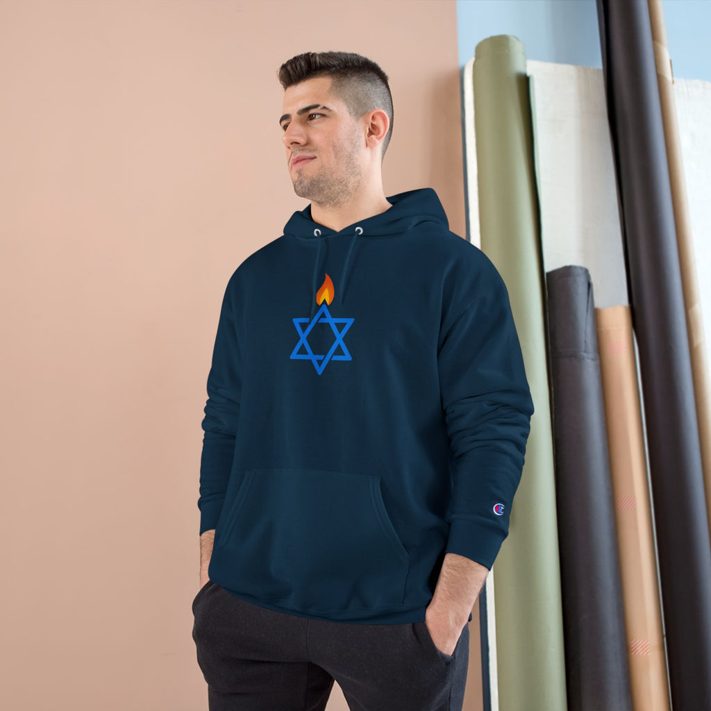 Fire Stars Of David Champion Hoodie - American Zionist