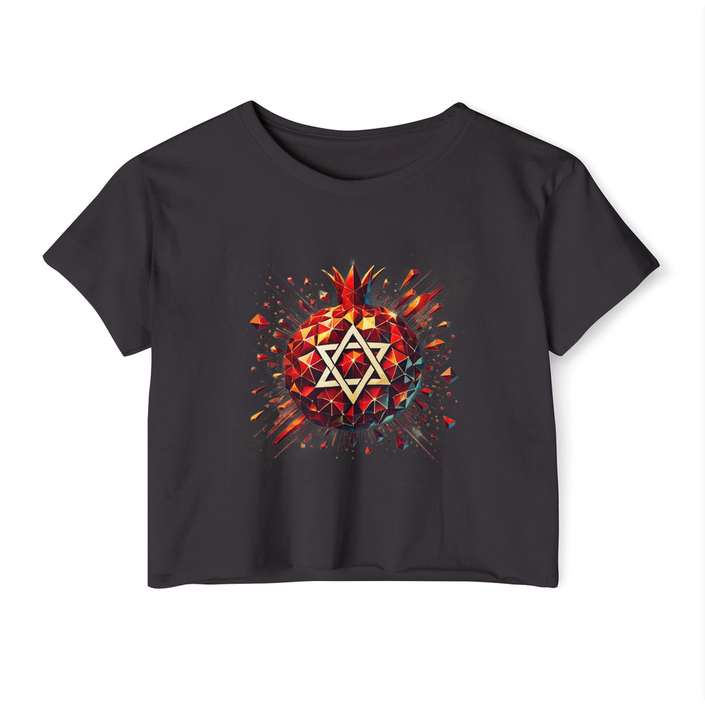 Pomegranate Star of David Women's Festival Crop Top - American Zionist