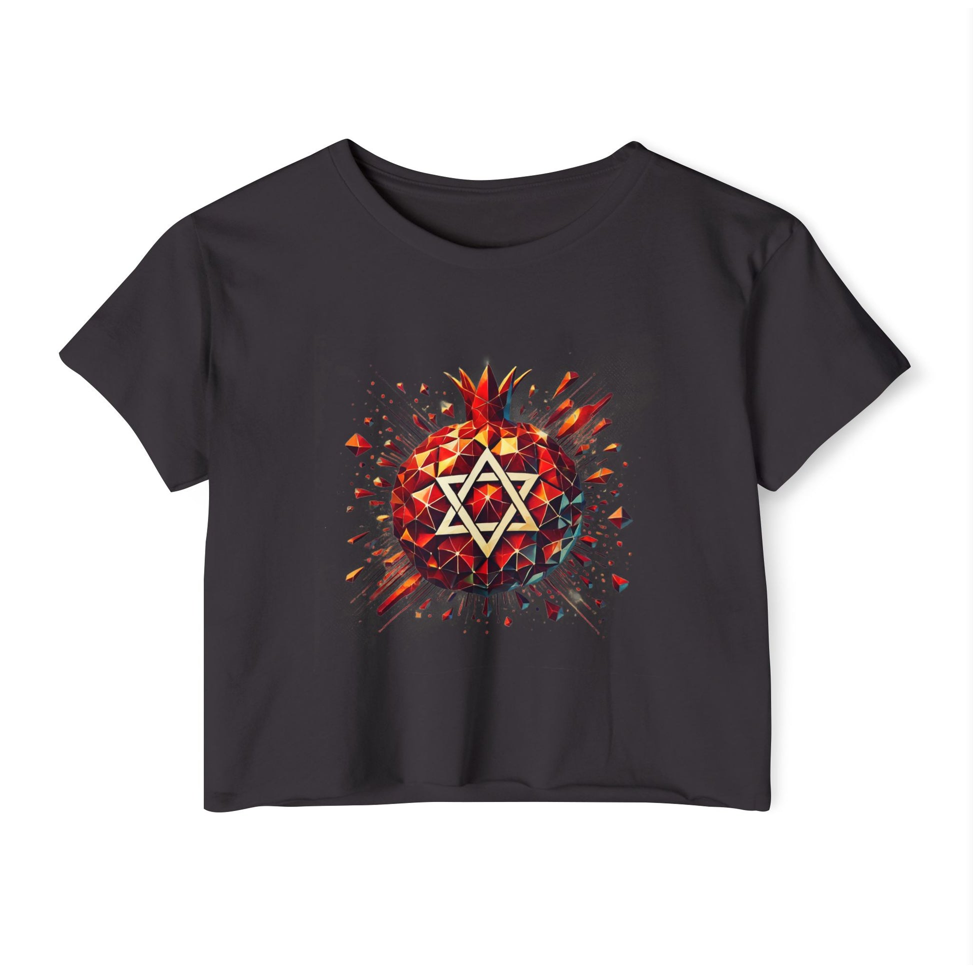 Pomegranate Star of David Women's Festival Crop Top - American Zionist