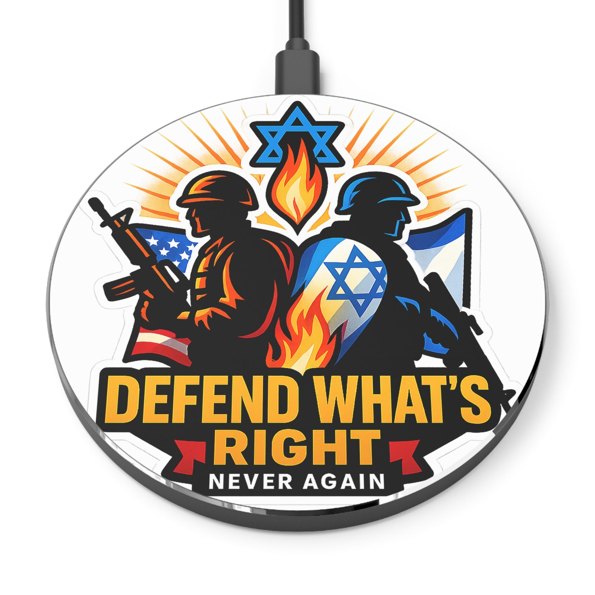 Defend What's Right Wireless Charger - American Zionist