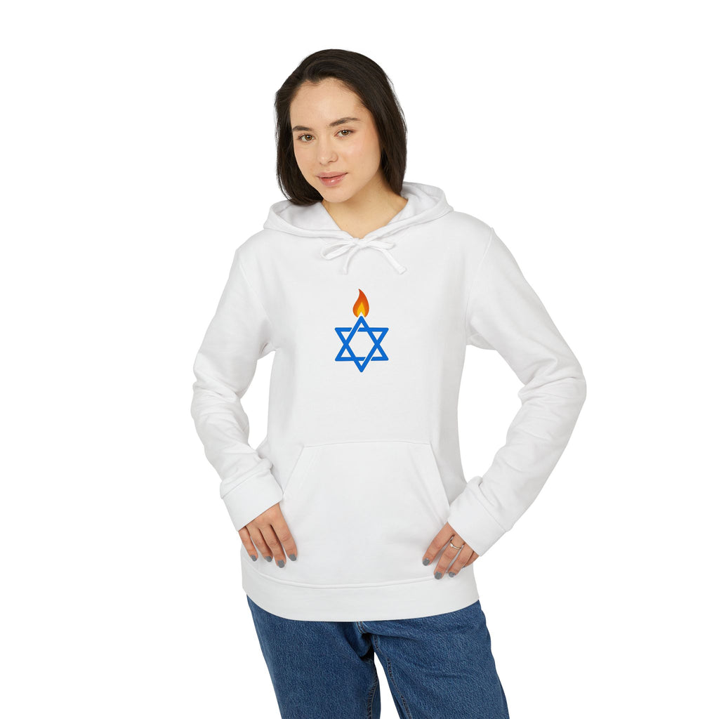 Fire Stars Of David Adidas Unisex Fleece Hoodie - American Zionist