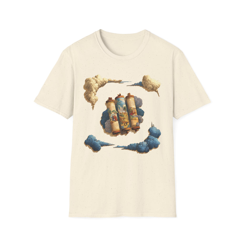 Cloudy Scroll of Moses Unisex Softstyle T-Shirt - American Zionist