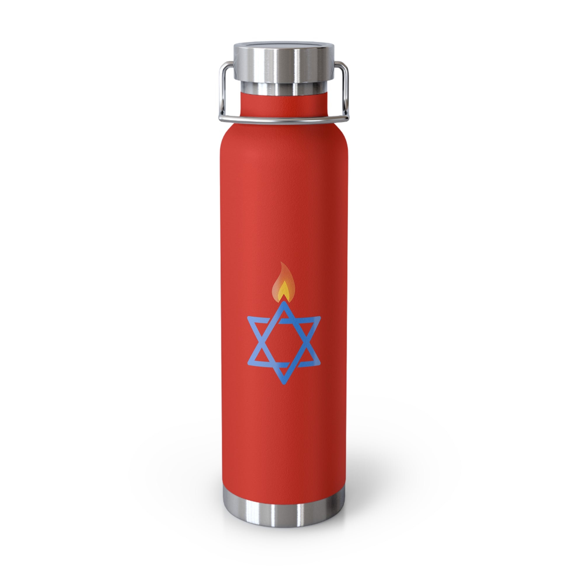 Fire Stars Of David Copper Vacuum Insulated Bottle, 22oz - American Zionist