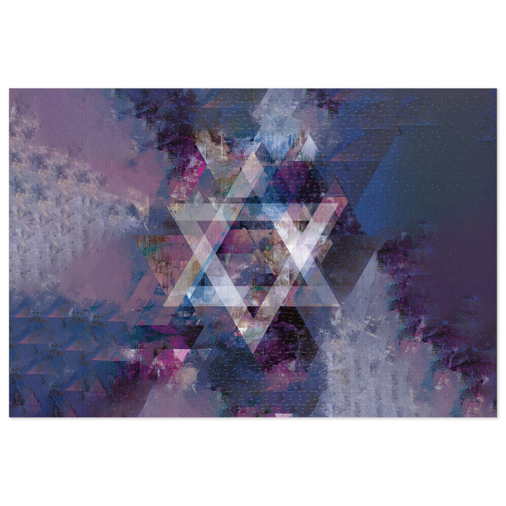 Abstract Star of David Jigsaw Puzzle with Tin - American Zionist