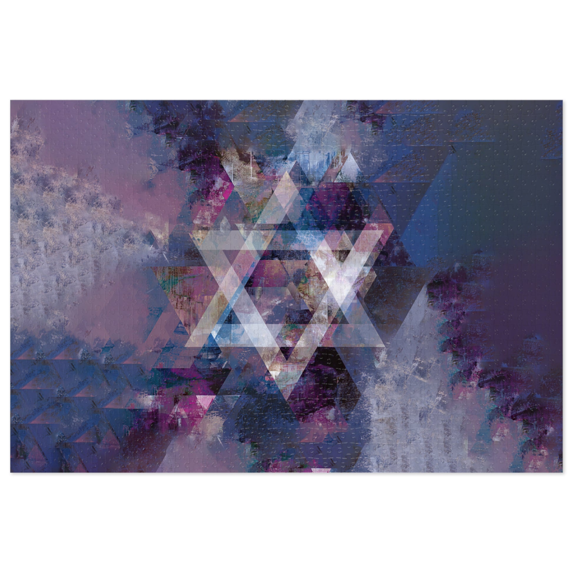 Abstract Star of David Jigsaw Puzzle with Tin - American Zionist