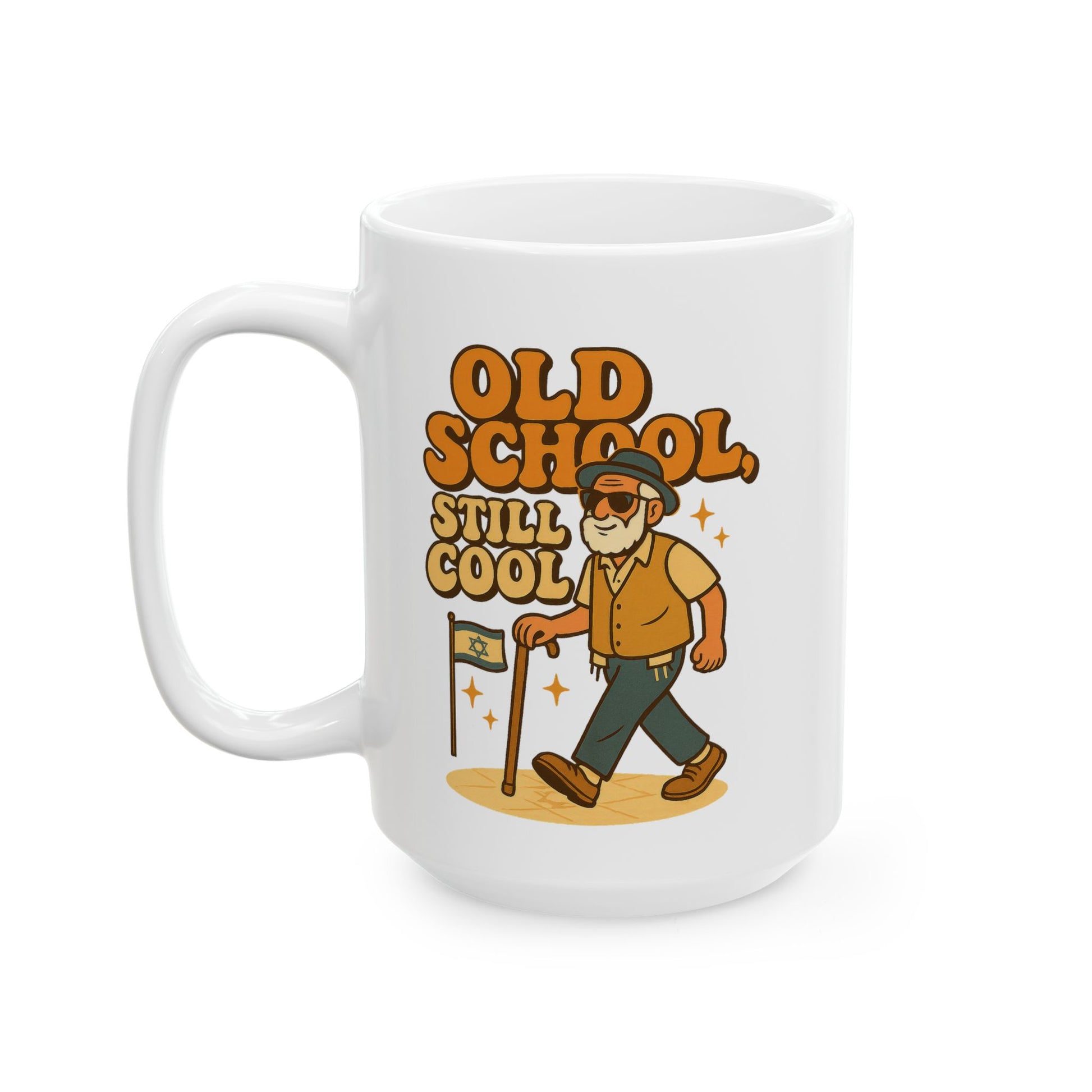 Old School Grandpa Ceramic Mug, (11oz, 15oz) - American Zionist